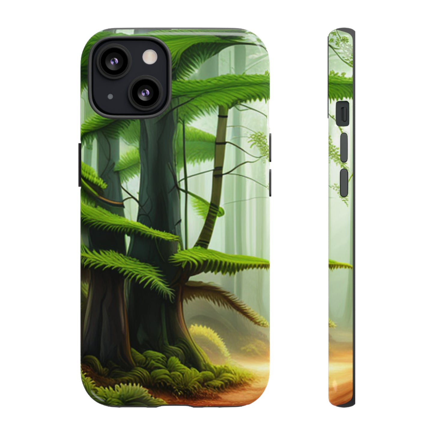 Boston Fern in the forest with black background : 46-Tough Case iPhone series 15 14 13 12 11 X XR XS 8: Google series 7 6 5: Samsung series S23 S22 S21 S20 S10