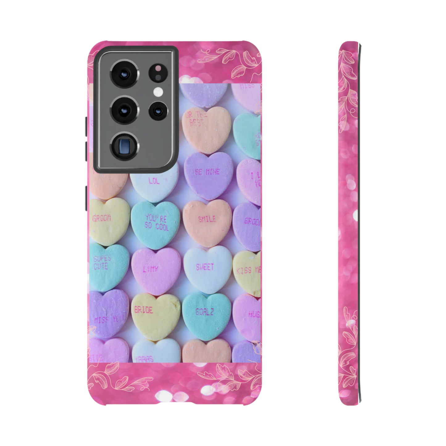 Candy Hearts: 46-Tough Case iPhone series 15 14 13 12 11 X XR XS 8: Google series 7 6 5: Samsung series S23 S22 S21 S20 S10