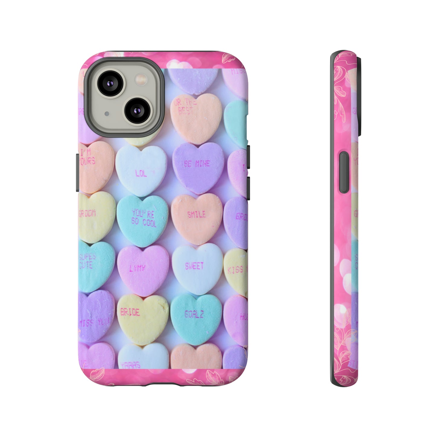 Candy Hearts: 46-Tough Case iPhone series 15 14 13 12 11 X XR XS 8: Google series 7 6 5: Samsung series S23 S22 S21 S20 S10