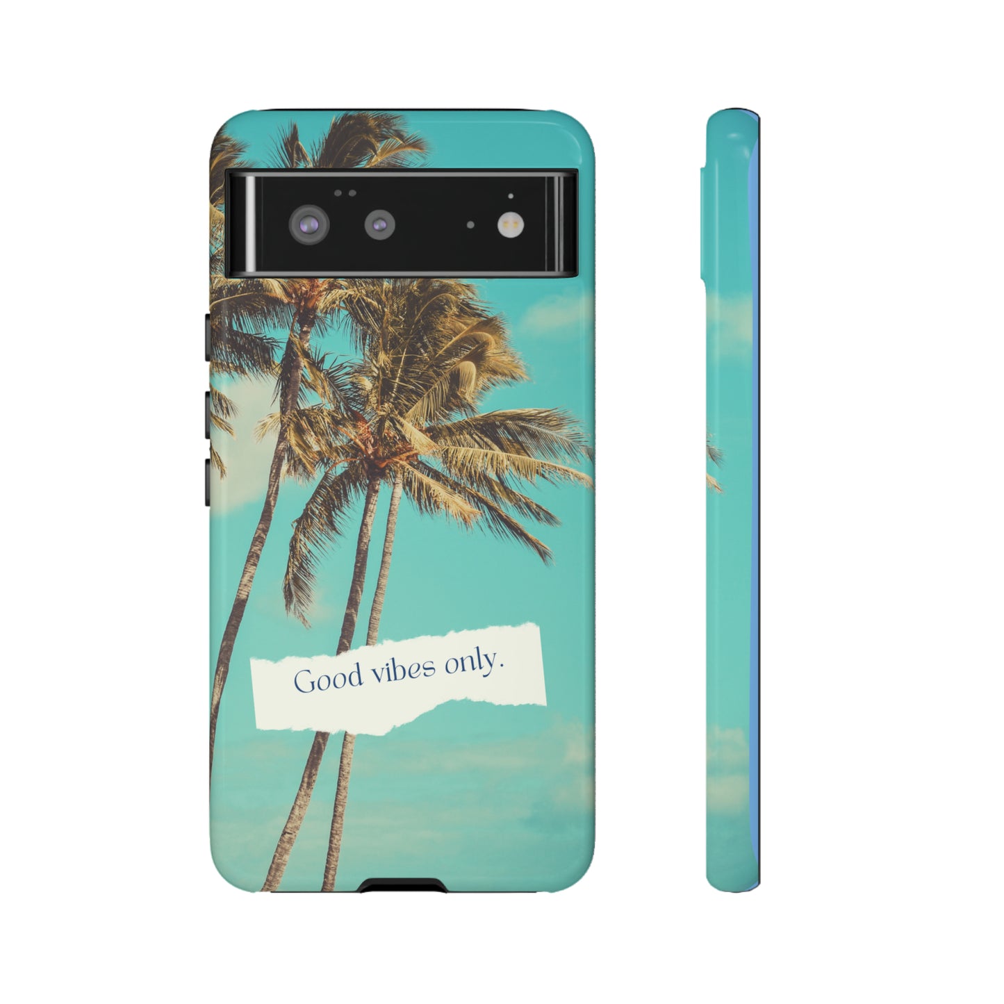 Palm Blue with Turquoise background : 46-Tough Case iPhone series 15 14 13 12 11 X XR XS 8: Google series 7 6 5: Samsung series S23 S22 S21 S20 S10