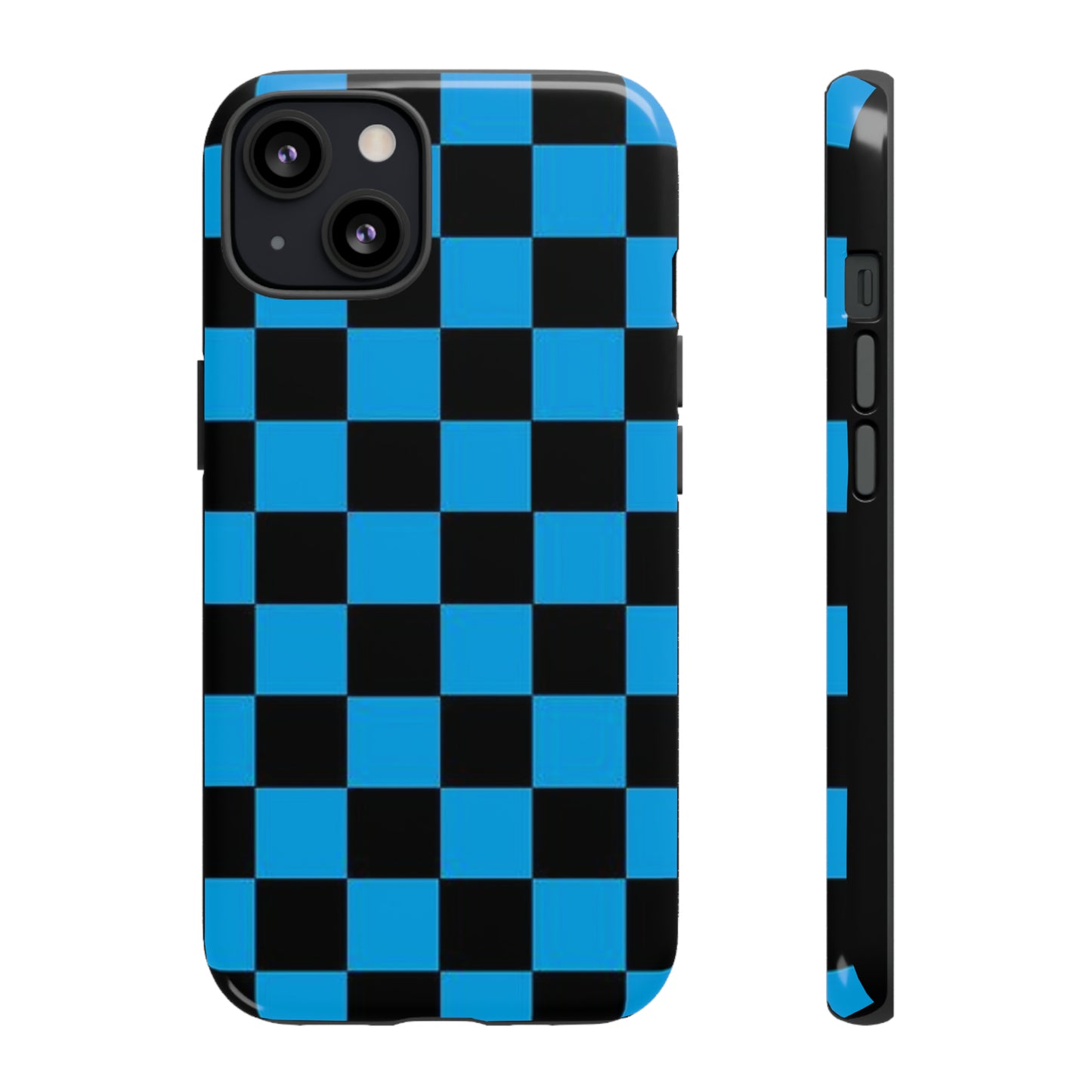 Blue and Black Checkers: 46-Tough Case iPhone series 15 14 13 12 11 X XR XS 8: Google series 7 6 5: Samsung series S23 S22 S21 S20 S10