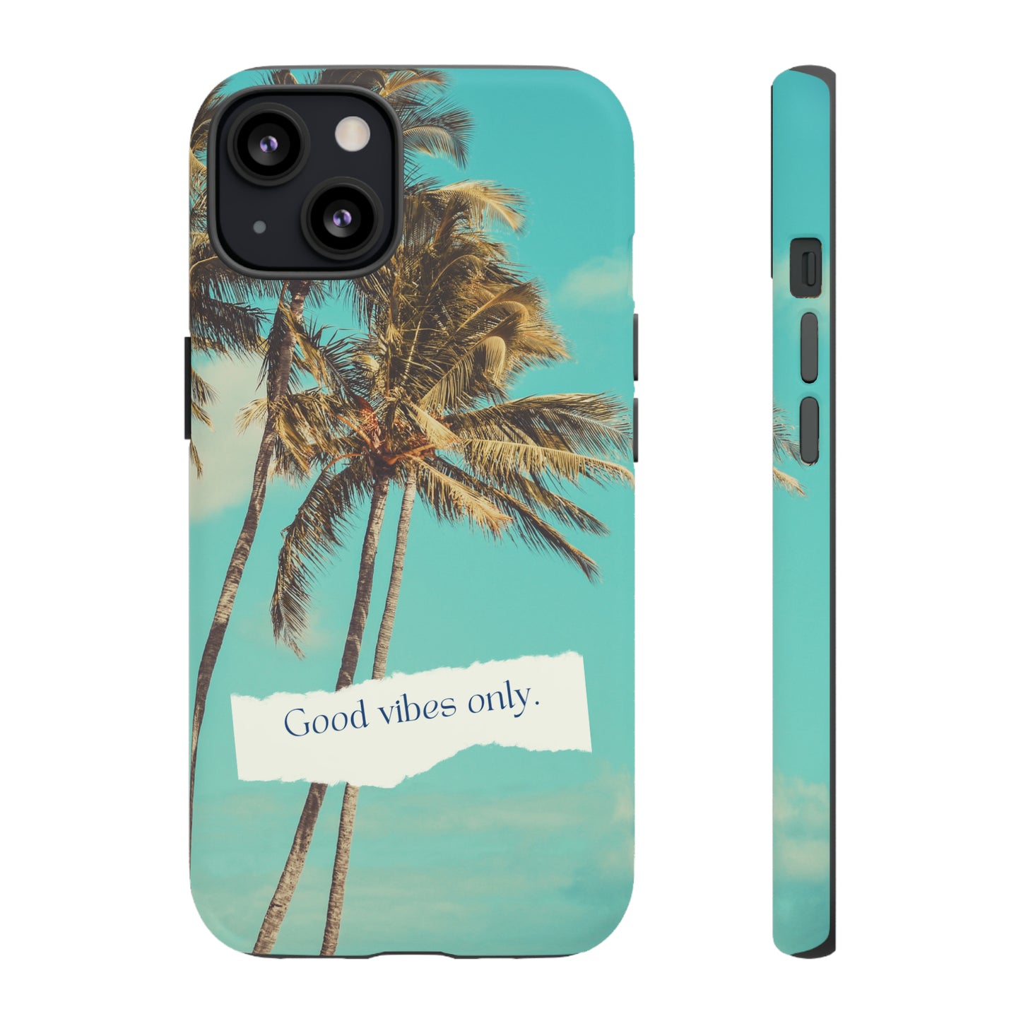 Palm Blue with Turquoise background : 46-Tough Case iPhone series 15 14 13 12 11 X XR XS 8: Google series 7 6 5: Samsung series S23 S22 S21 S20 S10