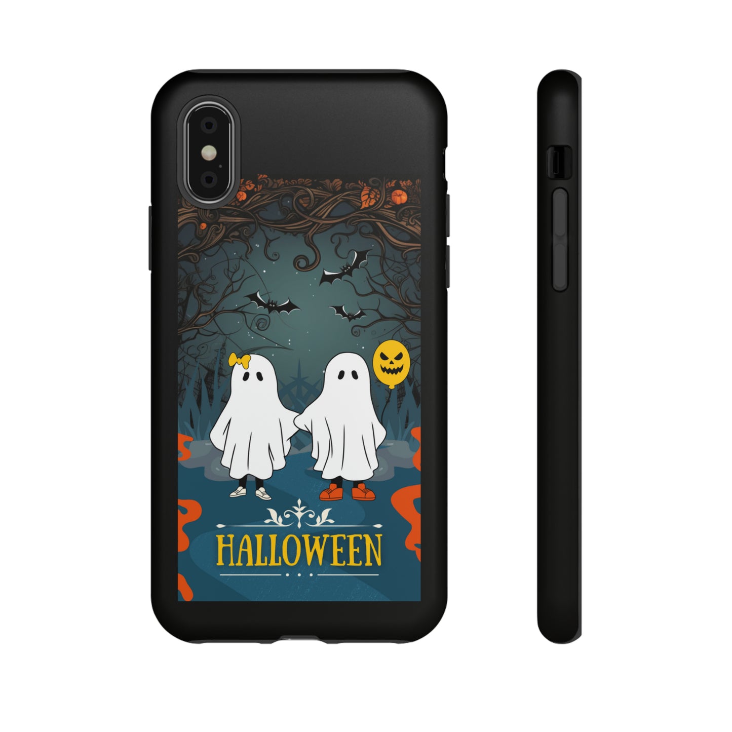 Ghosty with Black background: 46-Tough Case iPhone series 15 14 13 12 11 X XR XS 8: Google series 7 6 5: Samsung series S23 S22 S21 S20 S10