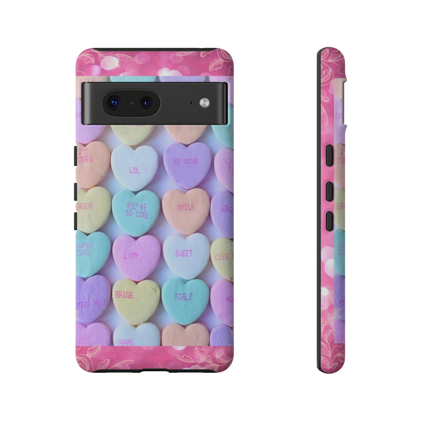 Candy Hearts: 46-Tough Case iPhone series 15 14 13 12 11 X XR XS 8: Google series 7 6 5: Samsung series S23 S22 S21 S20 S10