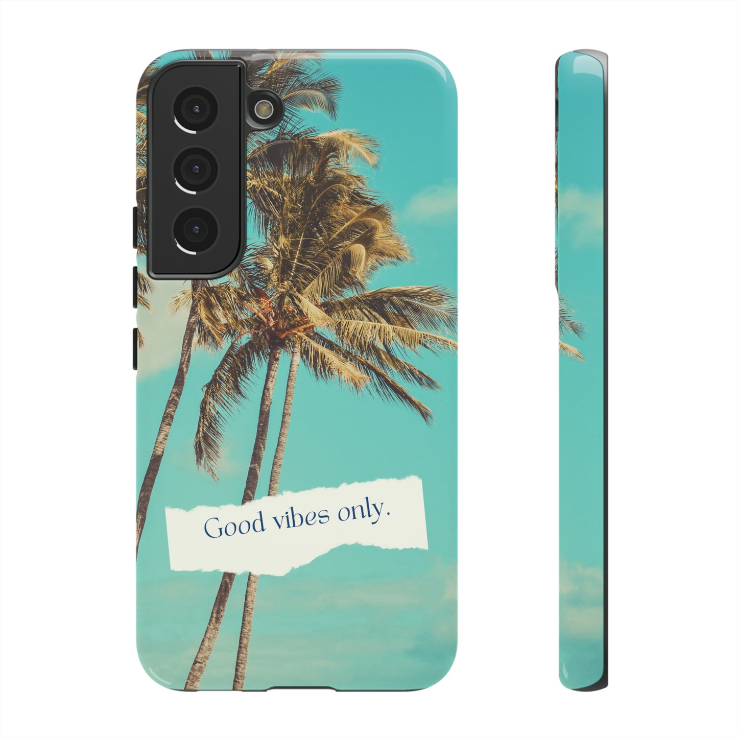 Palm Blue with Turquoise background : 46-Tough Case iPhone series 15 14 13 12 11 X XR XS 8: Google series 7 6 5: Samsung series S23 S22 S21 S20 S10