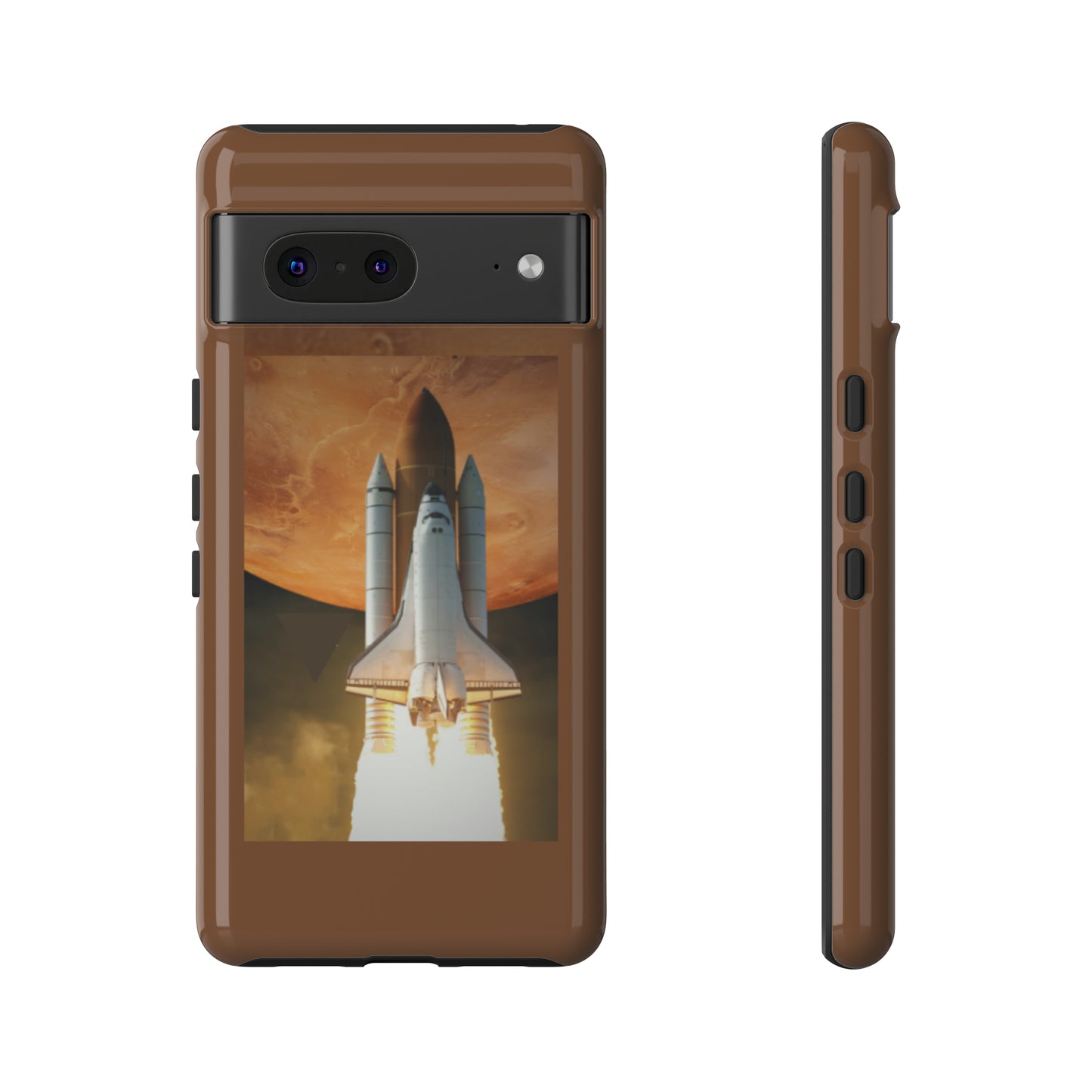 Rocket Man with Light Brown background: 46-Tough Case iPhone series 15 14 13 12 11 X XR XS 8: Google series 7 6 5: Samsung series S23 S22 S21 S20 S10