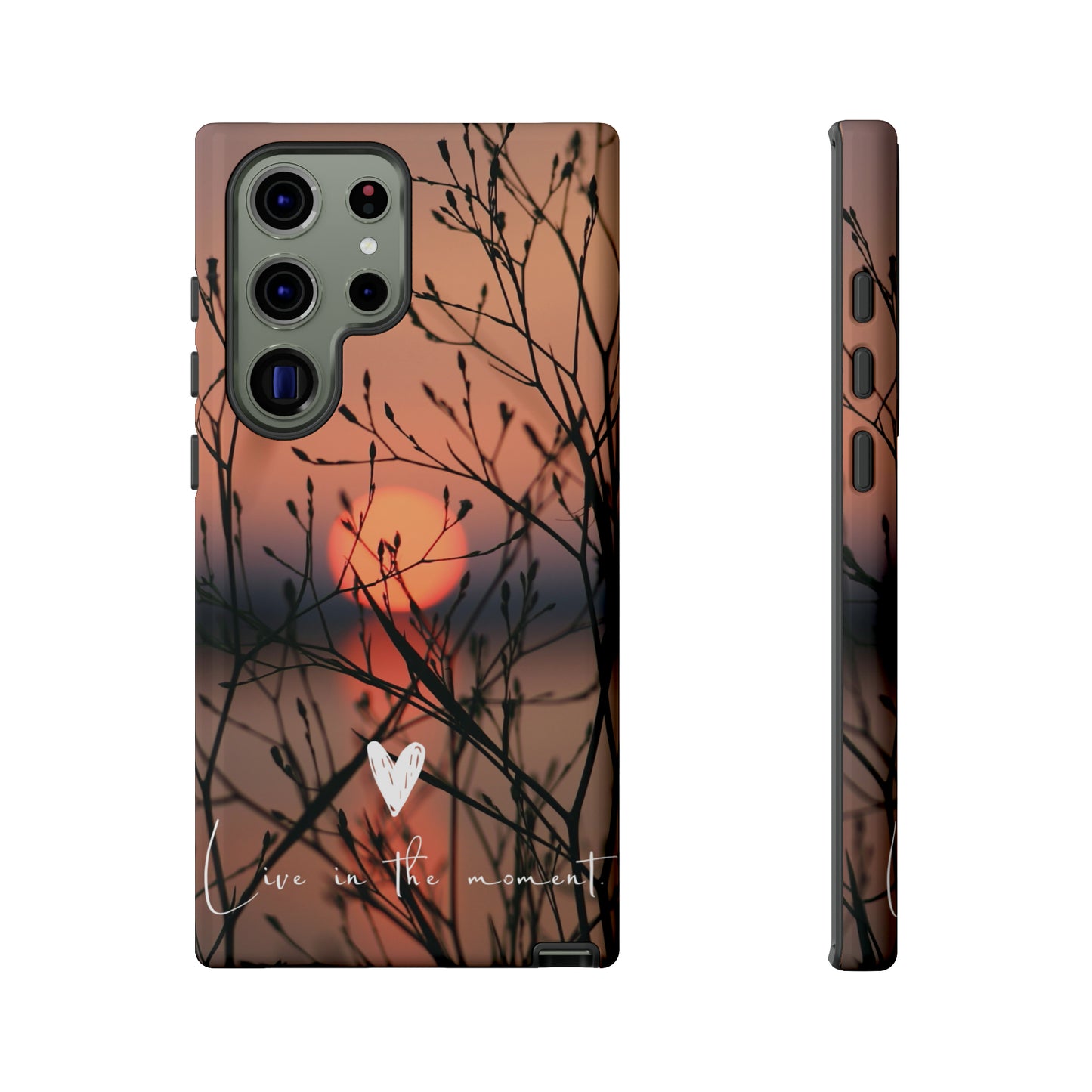 VIVID SUNSET FLORAL DESIGN with black background: 46-Tough Case iPhone series 15 14 13 12 11 X XR XS 8: Google series 7 6 5: Samsung series S23 S22 S21 S20 S10