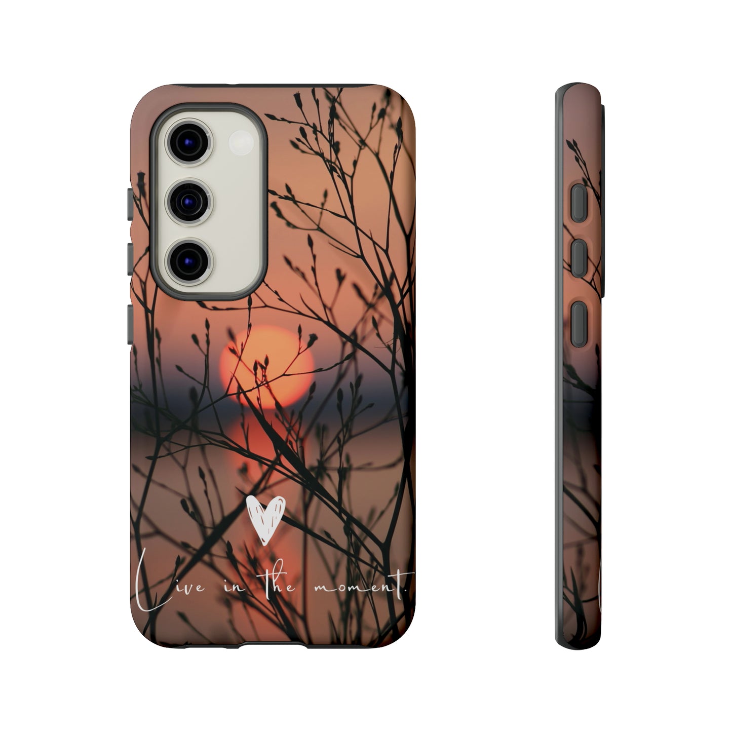 VIVID SUNSET FLORAL DESIGN with black background: 46-Tough Case iPhone series 15 14 13 12 11 X XR XS 8: Google series 7 6 5: Samsung series S23 S22 S21 S20 S10