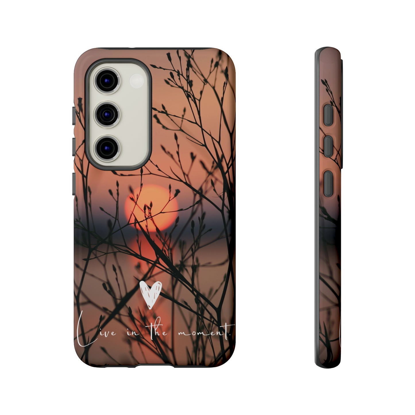 VIVID SUNSET FLORAL DESIGN with black background: 46-Tough Case iPhone series 15 14 13 12 11 X XR XS 8: Google series 7 6 5: Samsung series S23 S22 S21 S20 S10