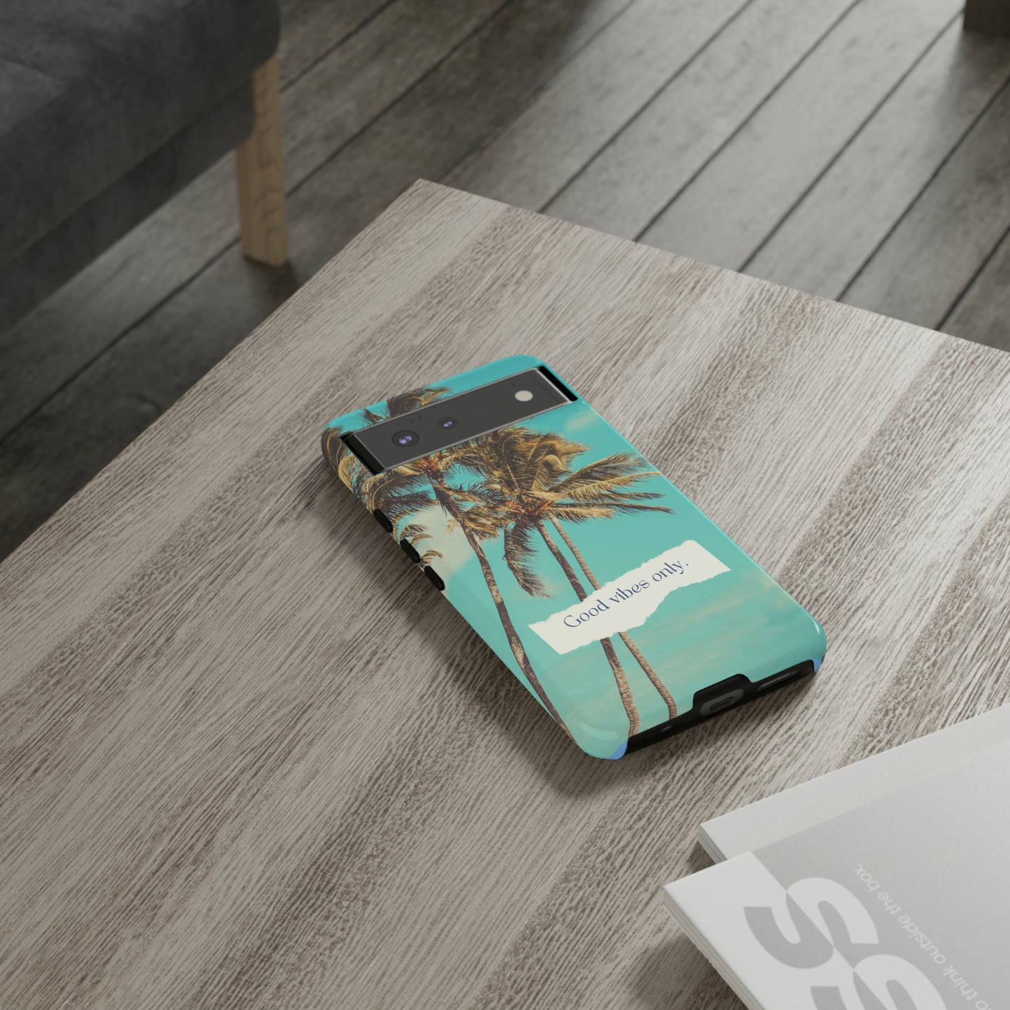 Palm Blue with Turquoise background : 46-Tough Case iPhone series 15 14 13 12 11 X XR XS 8: Google series 7 6 5: Samsung series S23 S22 S21 S20 S10