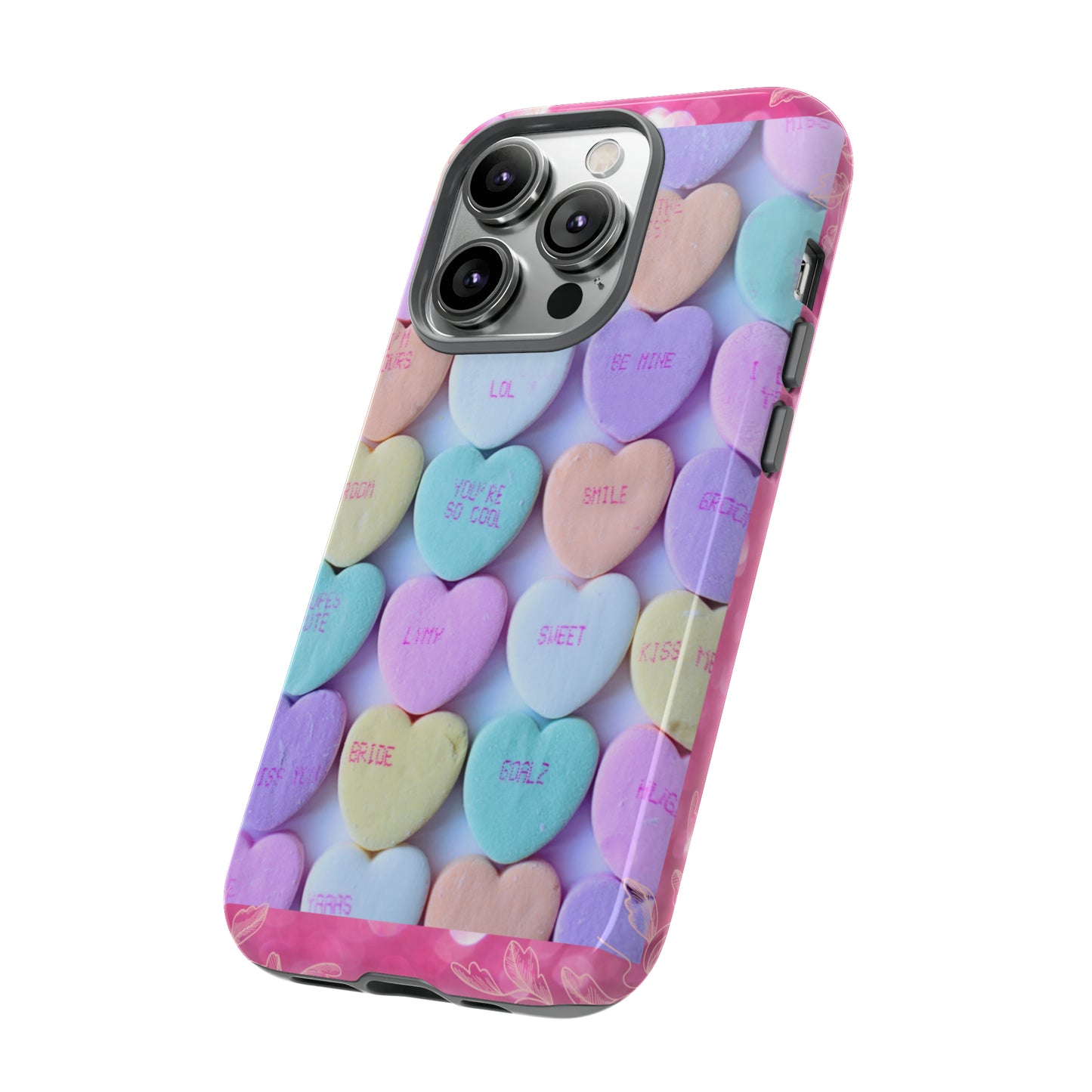 Candy Hearts: 46-Tough Case iPhone series 15 14 13 12 11 X XR XS 8: Google series 7 6 5: Samsung series S23 S22 S21 S20 S10