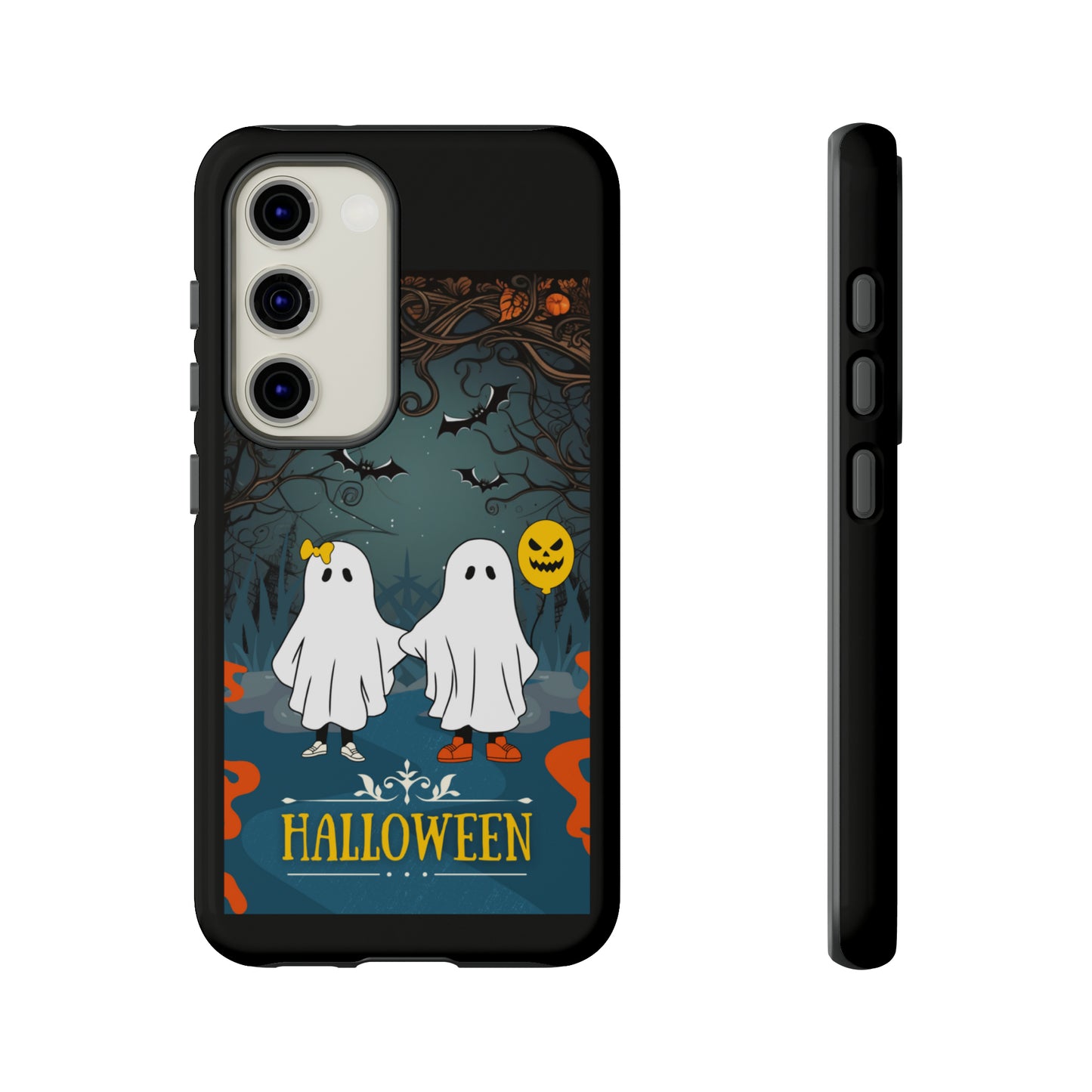 Ghosty with Black background: 46-Tough Case iPhone series 15 14 13 12 11 X XR XS 8: Google series 7 6 5: Samsung series S23 S22 S21 S20 S10