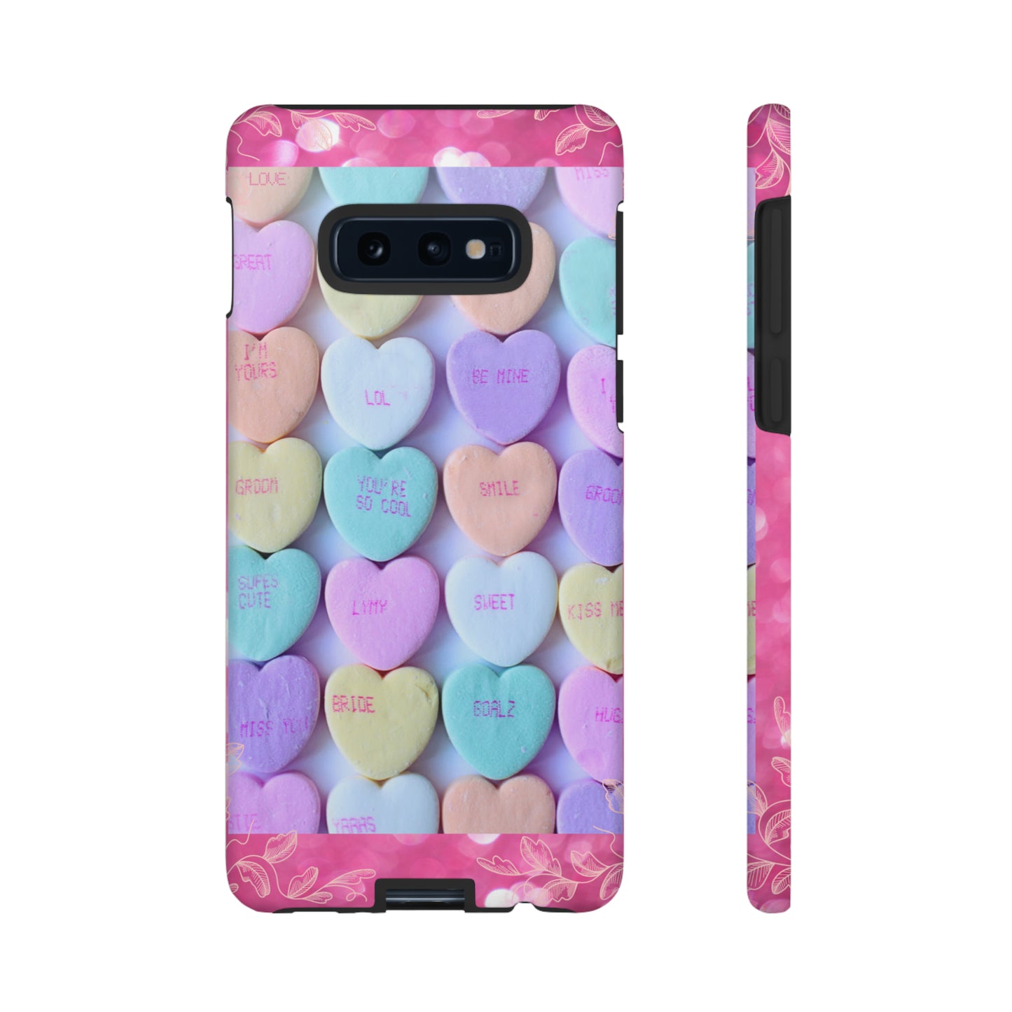 Candy Hearts: 46-Tough Case iPhone series 15 14 13 12 11 X XR XS 8: Google series 7 6 5: Samsung series S23 S22 S21 S20 S10