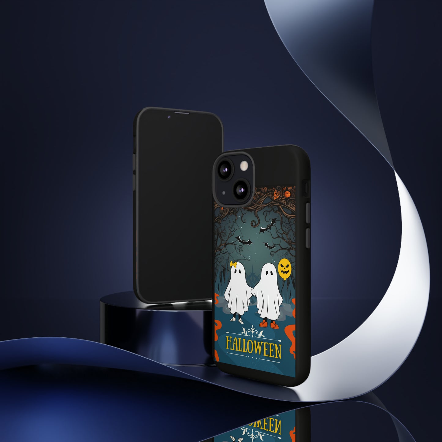 Ghosty with Black background: 46-Tough Case iPhone series 15 14 13 12 11 X XR XS 8: Google series 7 6 5: Samsung series S23 S22 S21 S20 S10