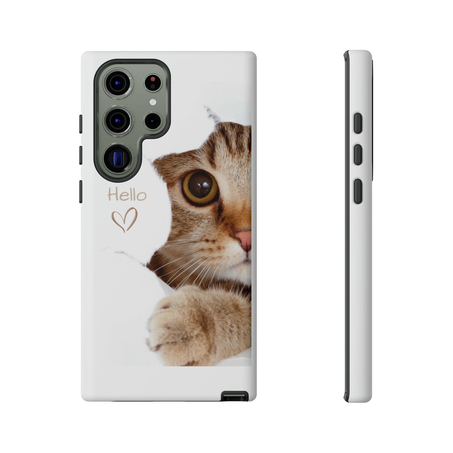 Hey Kitty with white background: 46-Tough Case iPhone series 15 14 13 12 11 X XR XS 8: Google series 7 6 5: Samsung series S23 S22 S21 S20 S10