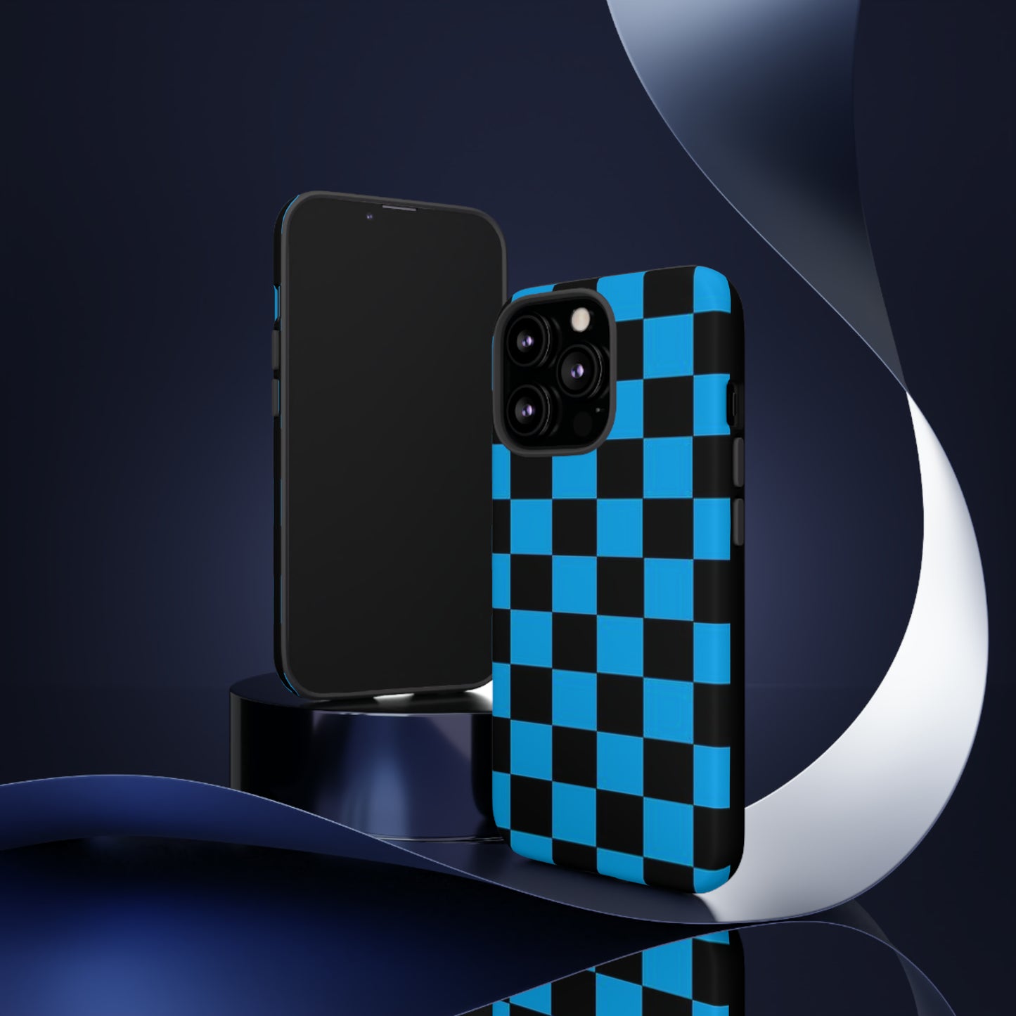 Blue and Black Checkers: 46-Tough Case iPhone series 15 14 13 12 11 X XR XS 8: Google series 7 6 5: Samsung series S23 S22 S21 S20 S10