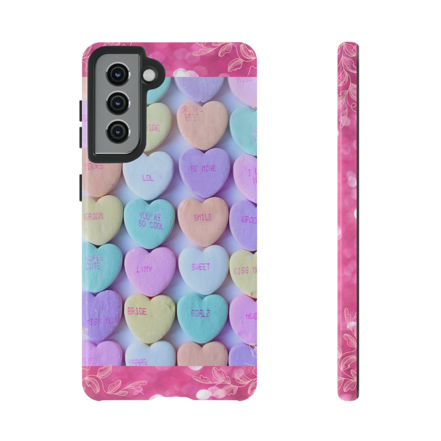 Candy Hearts: 46-Tough Case iPhone series 15 14 13 12 11 X XR XS 8: Google series 7 6 5: Samsung series S23 S22 S21 S20 S10