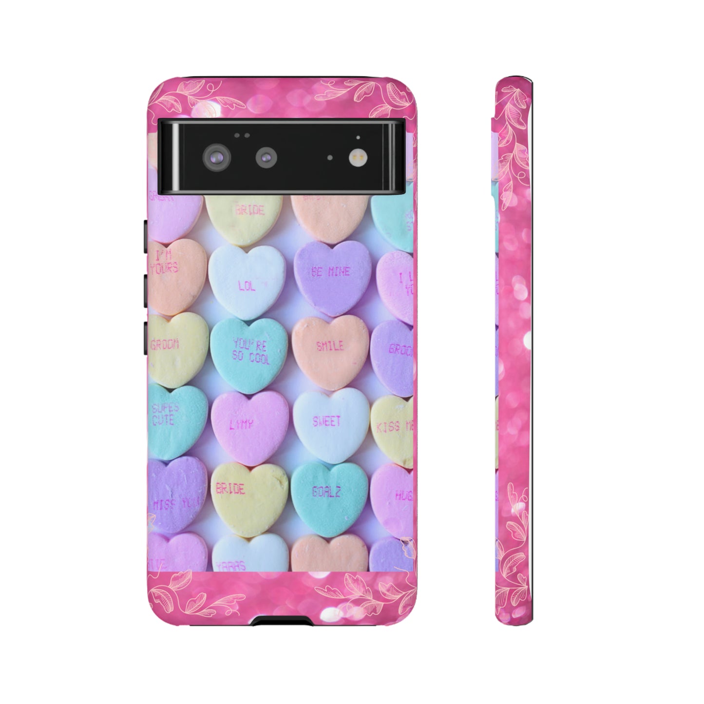 Candy Hearts: 46-Tough Case iPhone series 15 14 13 12 11 X XR XS 8: Google series 7 6 5: Samsung series S23 S22 S21 S20 S10