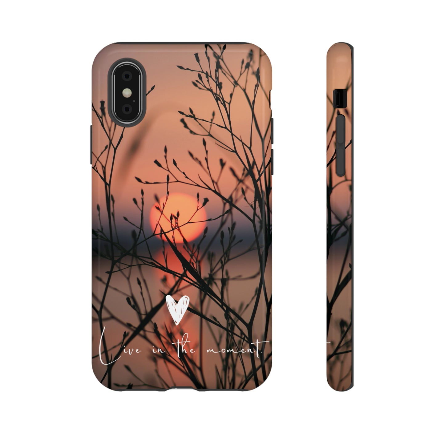 VIVID SUNSET FLORAL DESIGN with black background: 46-Tough Case iPhone series 15 14 13 12 11 X XR XS 8: Google series 7 6 5: Samsung series S23 S22 S21 S20 S10