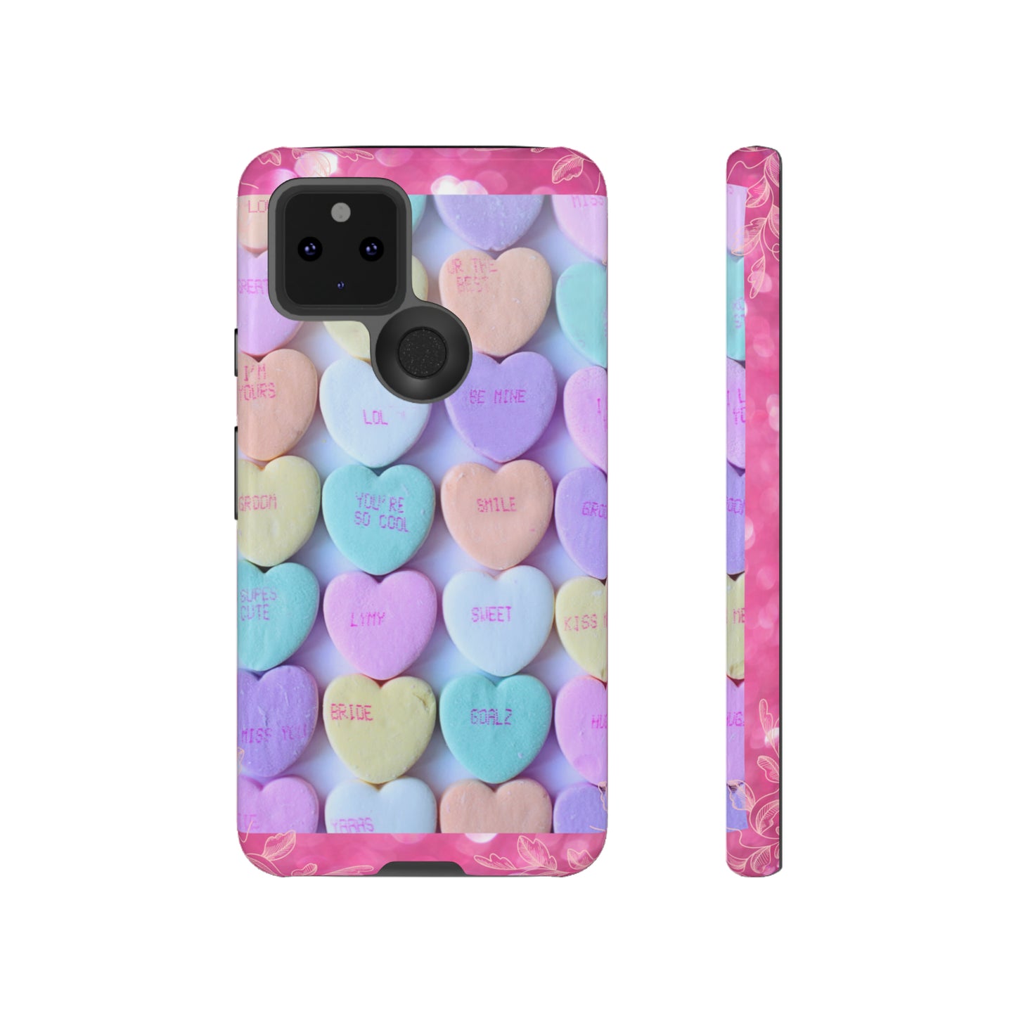 Candy Hearts: 46-Tough Case iPhone series 15 14 13 12 11 X XR XS 8: Google series 7 6 5: Samsung series S23 S22 S21 S20 S10