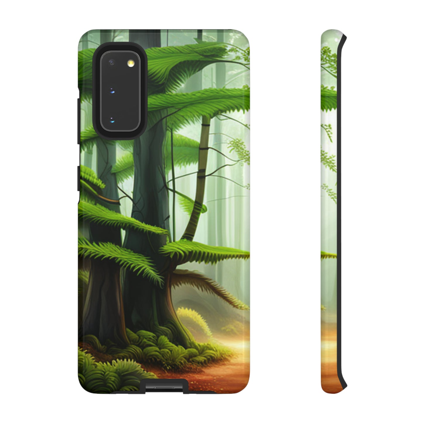 Boston Fern in the forest with black background : 46-Tough Case iPhone series 15 14 13 12 11 X XR XS 8: Google series 7 6 5: Samsung series S23 S22 S21 S20 S10