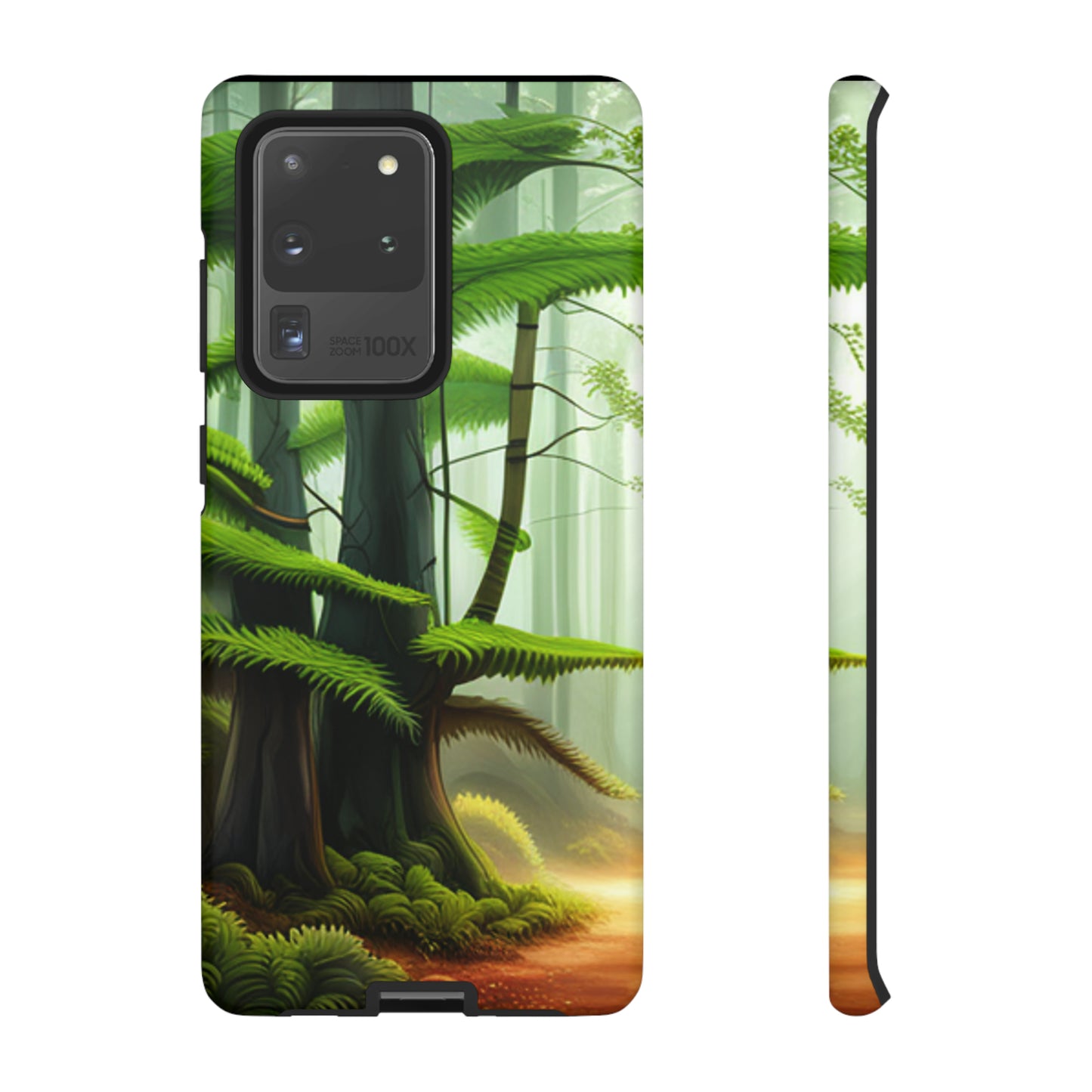 Boston Fern in the forest with black background : 46-Tough Case iPhone series 15 14 13 12 11 X XR XS 8: Google series 7 6 5: Samsung series S23 S22 S21 S20 S10