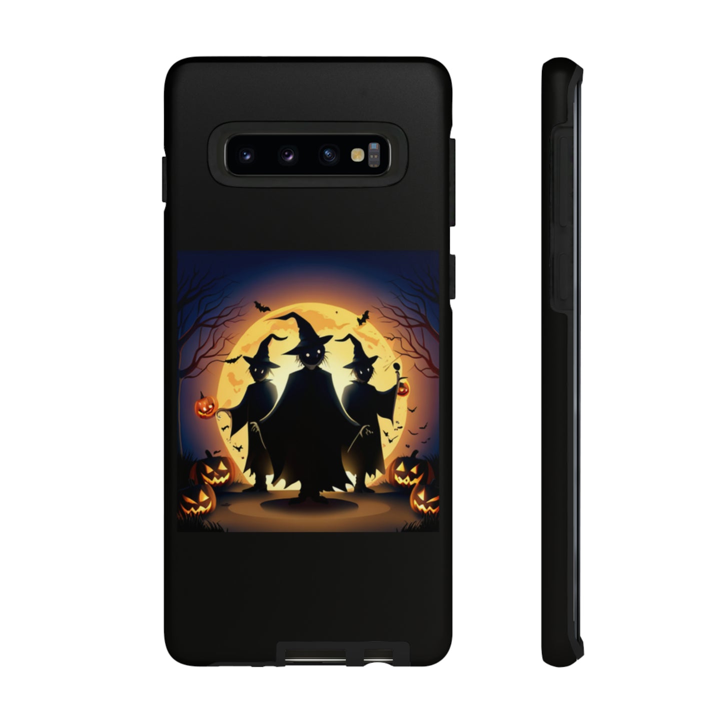 Trick or Treat with black background: 46-Tough Case iPhone series 15 14 13 12 11 X XR XS 8: Google series 7 6 5: Samsung series S23 S22 S21 S20 S10