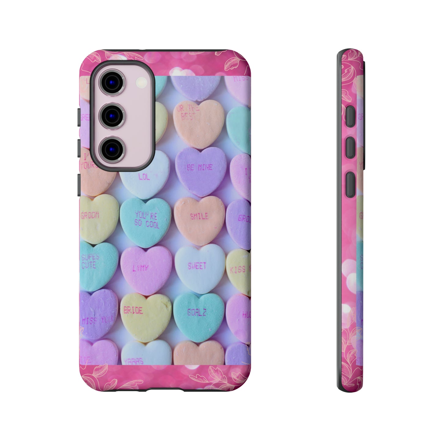 Candy Hearts: 46-Tough Case iPhone series 15 14 13 12 11 X XR XS 8: Google series 7 6 5: Samsung series S23 S22 S21 S20 S10