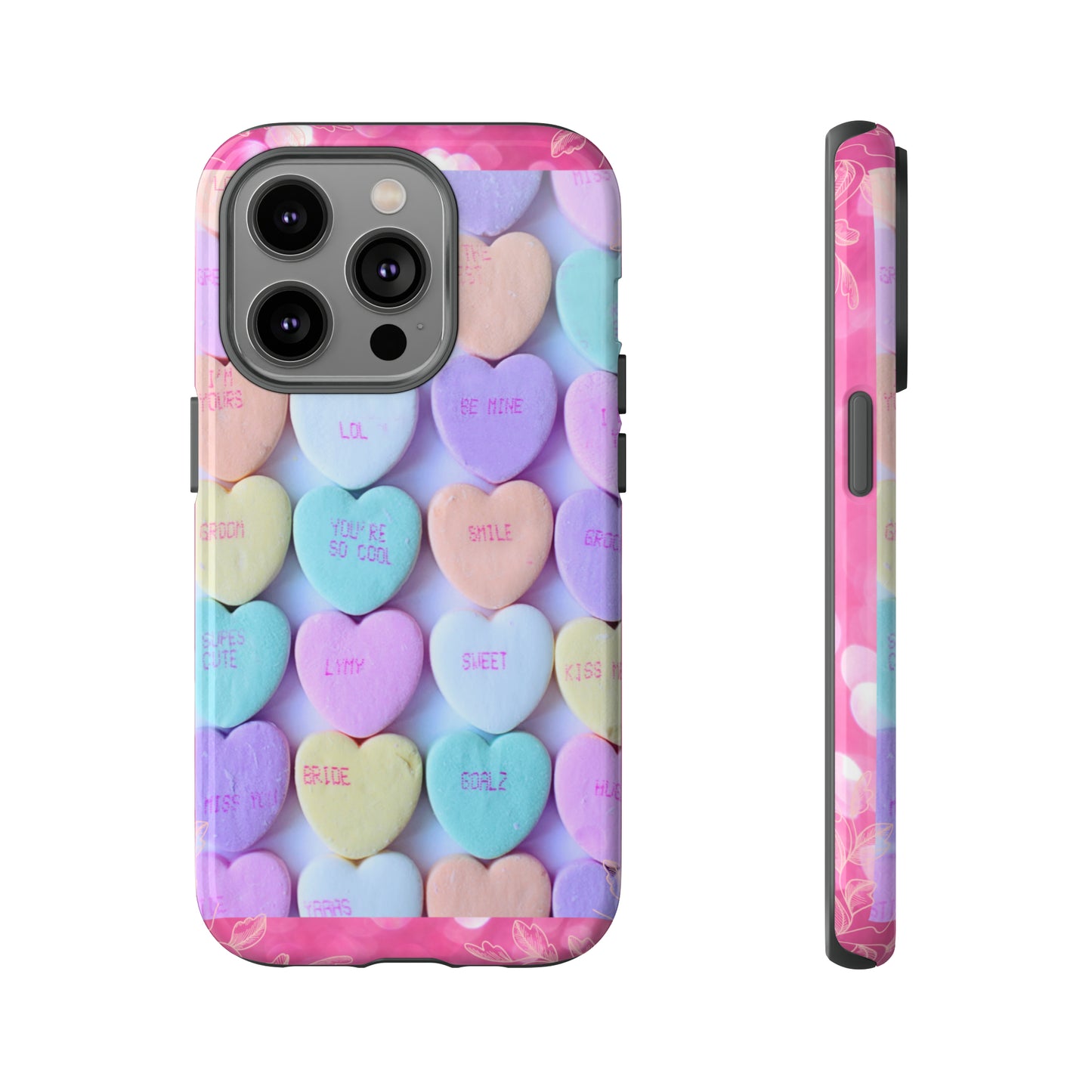 Candy Hearts: 46-Tough Case iPhone series 15 14 13 12 11 X XR XS 8: Google series 7 6 5: Samsung series S23 S22 S21 S20 S10