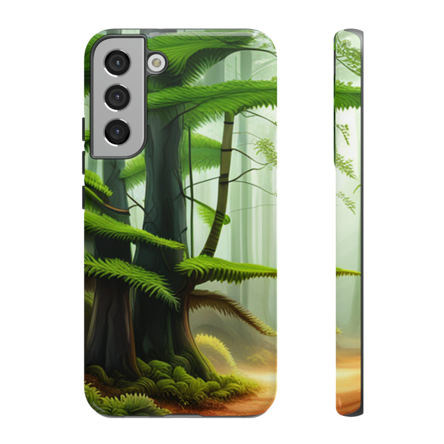 Boston Fern in the forest with black background : 46-Tough Case iPhone series 15 14 13 12 11 X XR XS 8: Google series 7 6 5: Samsung series S23 S22 S21 S20 S10