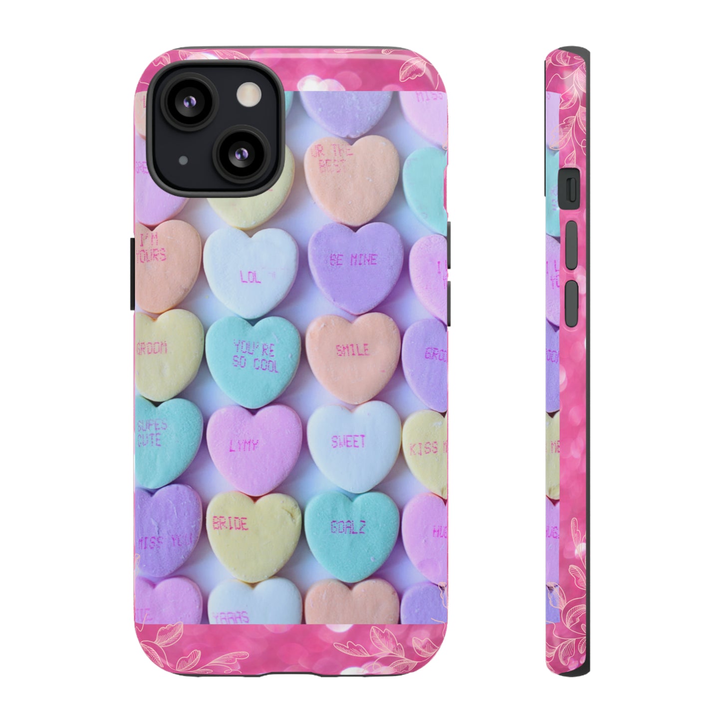 Candy Hearts: 46-Tough Case iPhone series 15 14 13 12 11 X XR XS 8: Google series 7 6 5: Samsung series S23 S22 S21 S20 S10