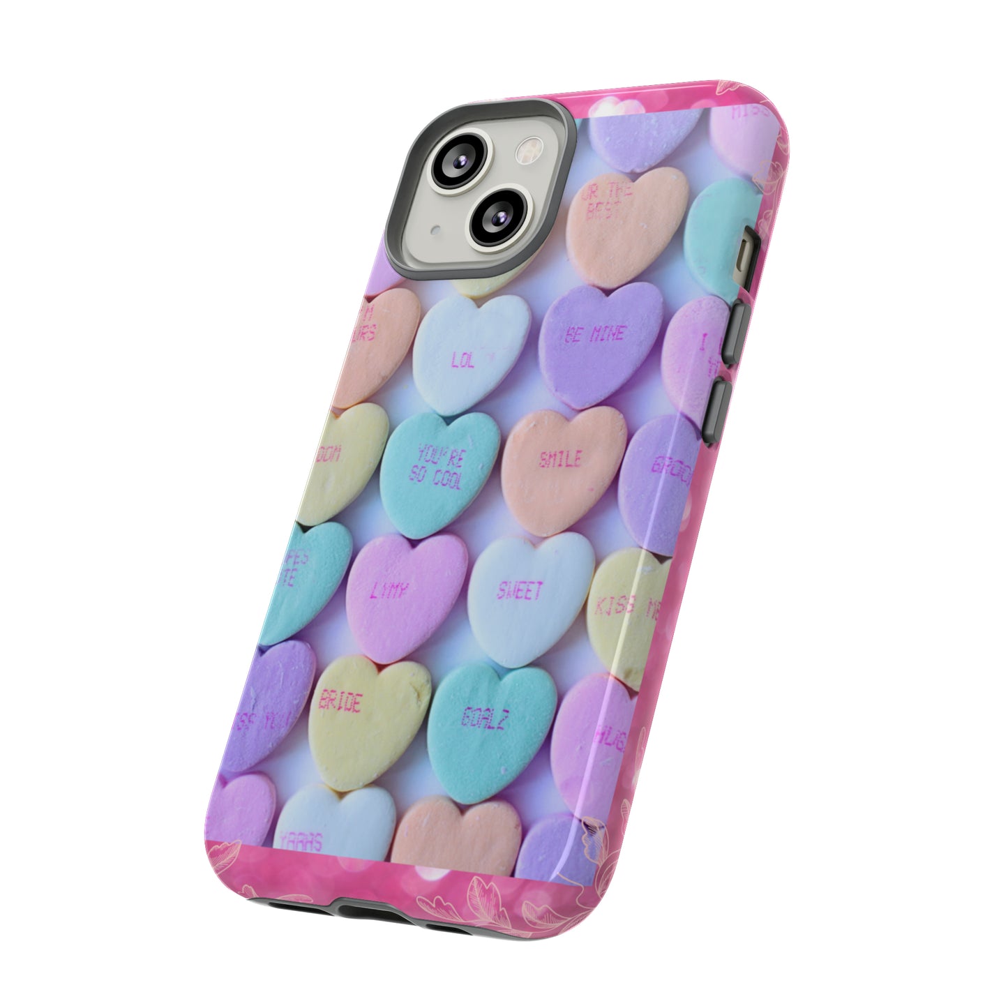 Candy Hearts: 46-Tough Case iPhone series 15 14 13 12 11 X XR XS 8: Google series 7 6 5: Samsung series S23 S22 S21 S20 S10