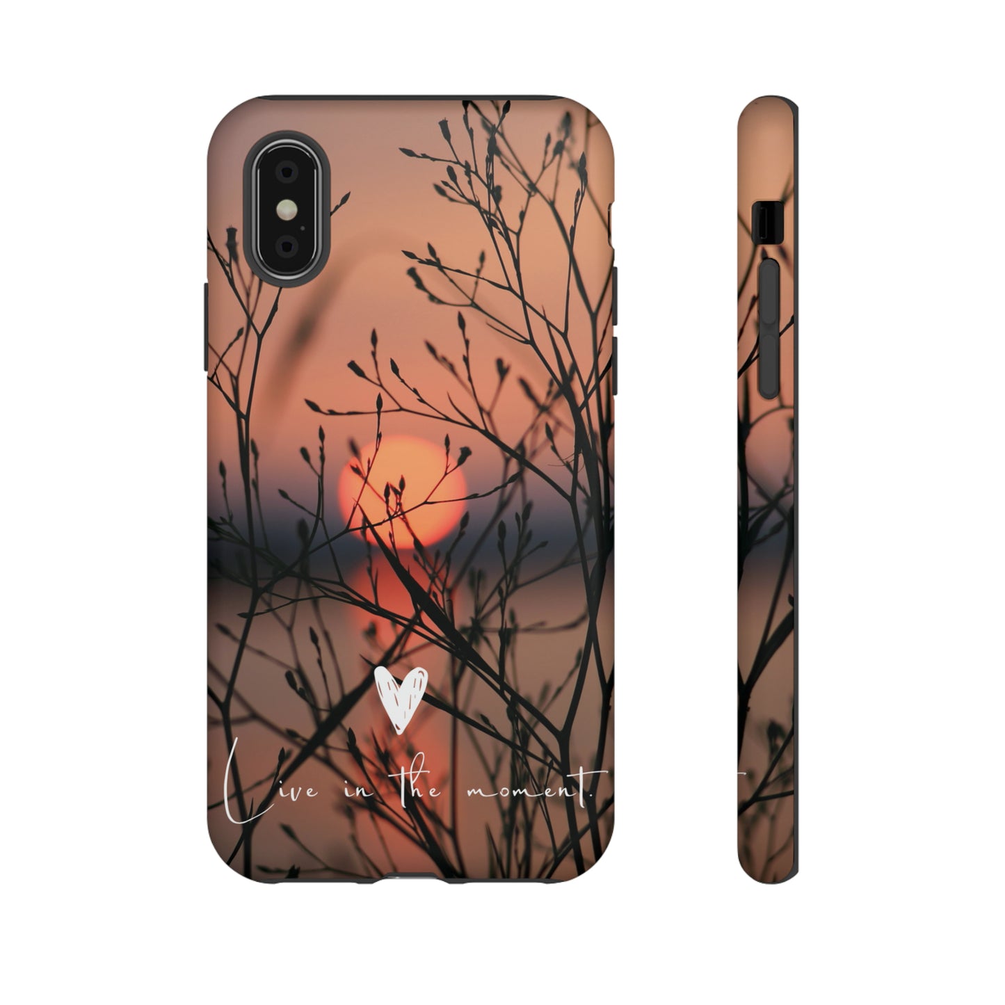 VIVID SUNSET FLORAL DESIGN with black background: 46-Tough Case iPhone series 15 14 13 12 11 X XR XS 8: Google series 7 6 5: Samsung series S23 S22 S21 S20 S10