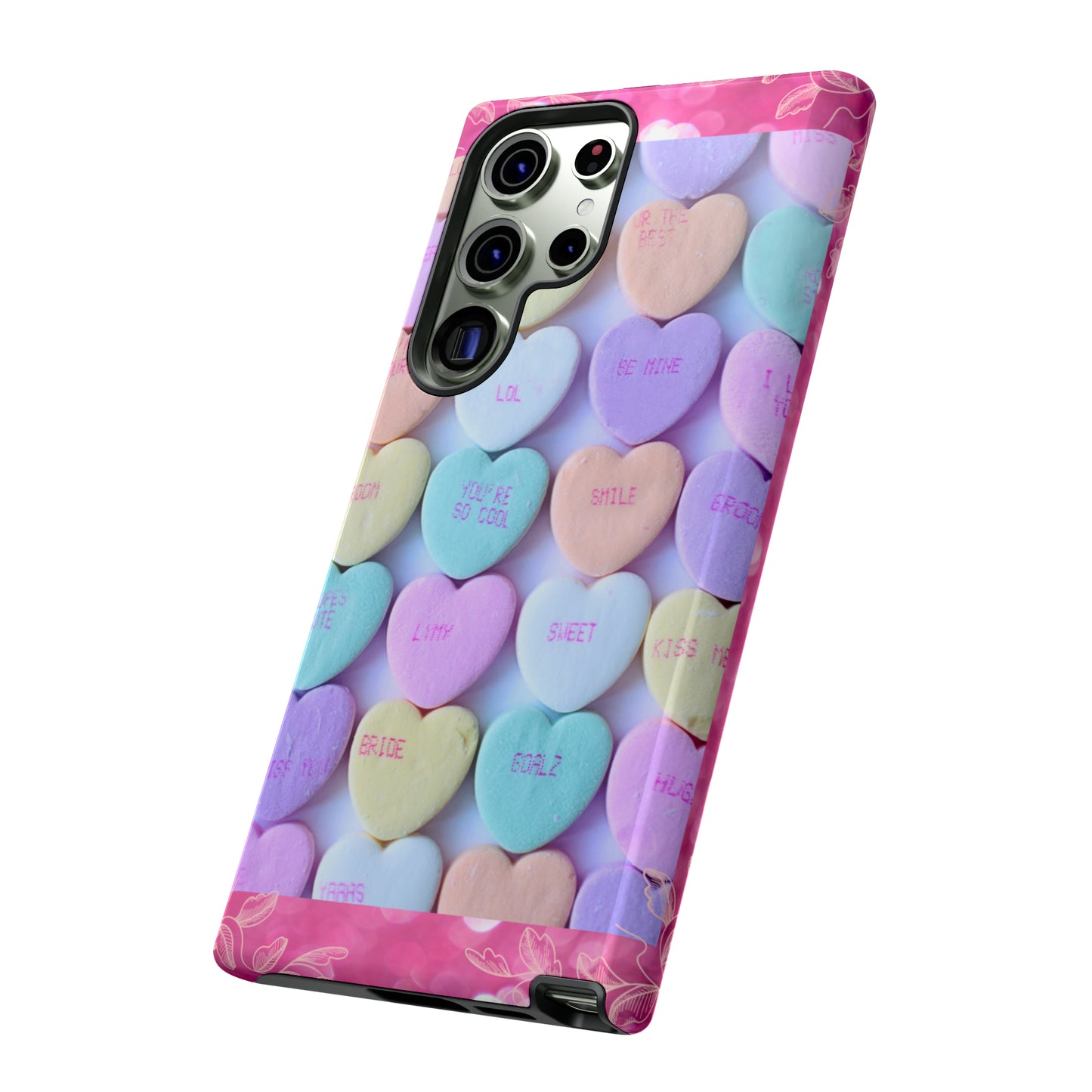 Candy Hearts: 46-Tough Case iPhone series 15 14 13 12 11 X XR XS 8: Google series 7 6 5: Samsung series S23 S22 S21 S20 S10