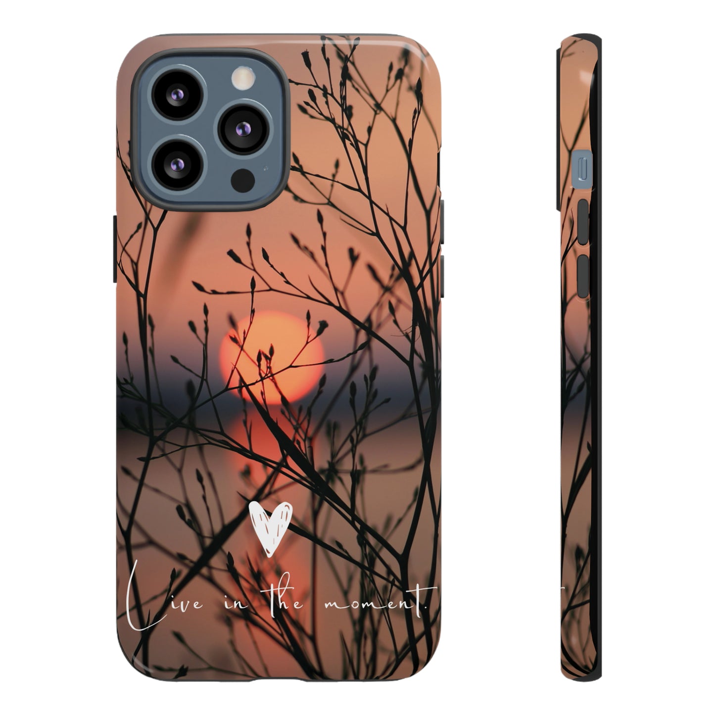 VIVID SUNSET FLORAL DESIGN with black background: 46-Tough Case iPhone series 15 14 13 12 11 X XR XS 8: Google series 7 6 5: Samsung series S23 S22 S21 S20 S10