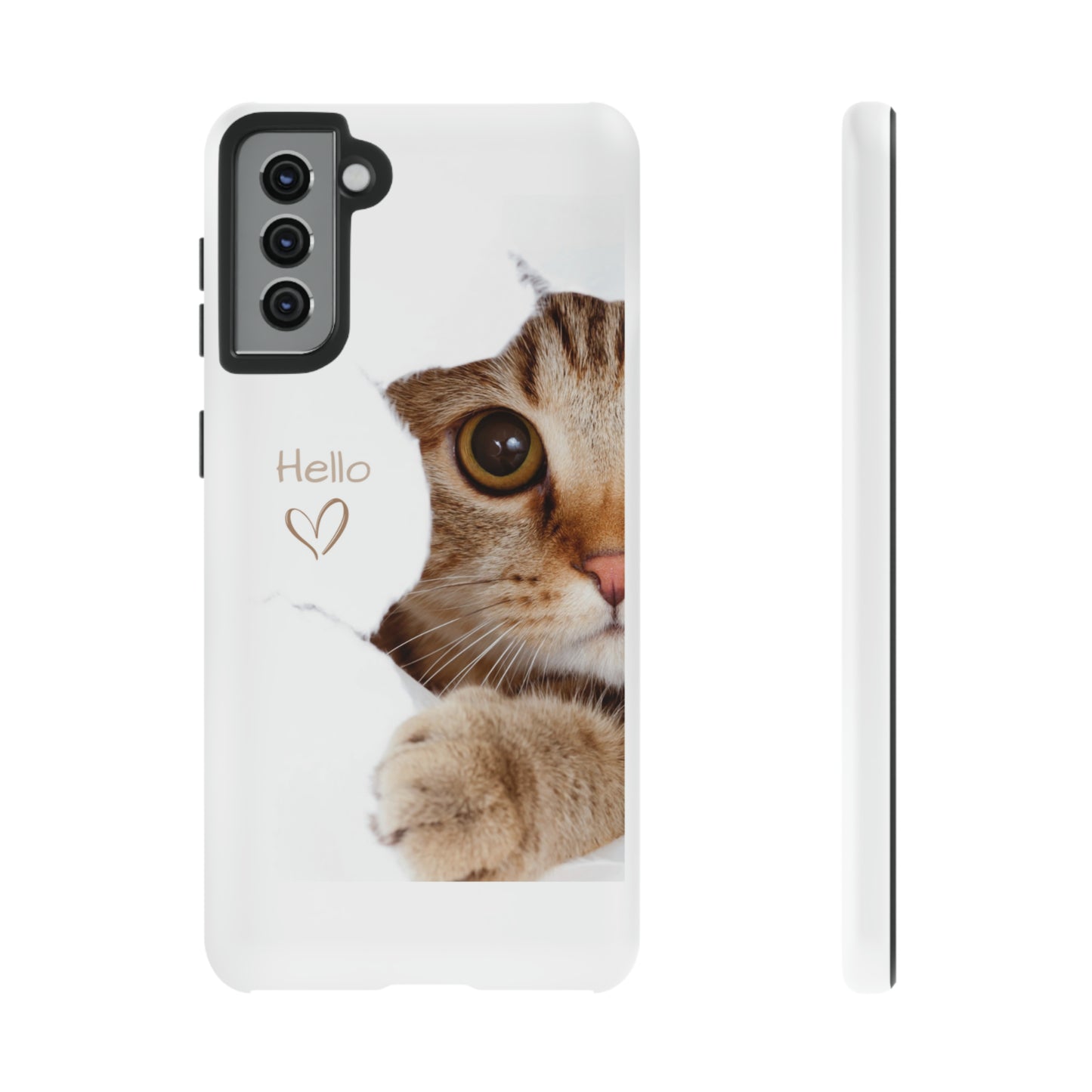 Hey Kitty with white background: 46-Tough Case iPhone series 15 14 13 12 11 X XR XS 8: Google series 7 6 5: Samsung series S23 S22 S21 S20 S10