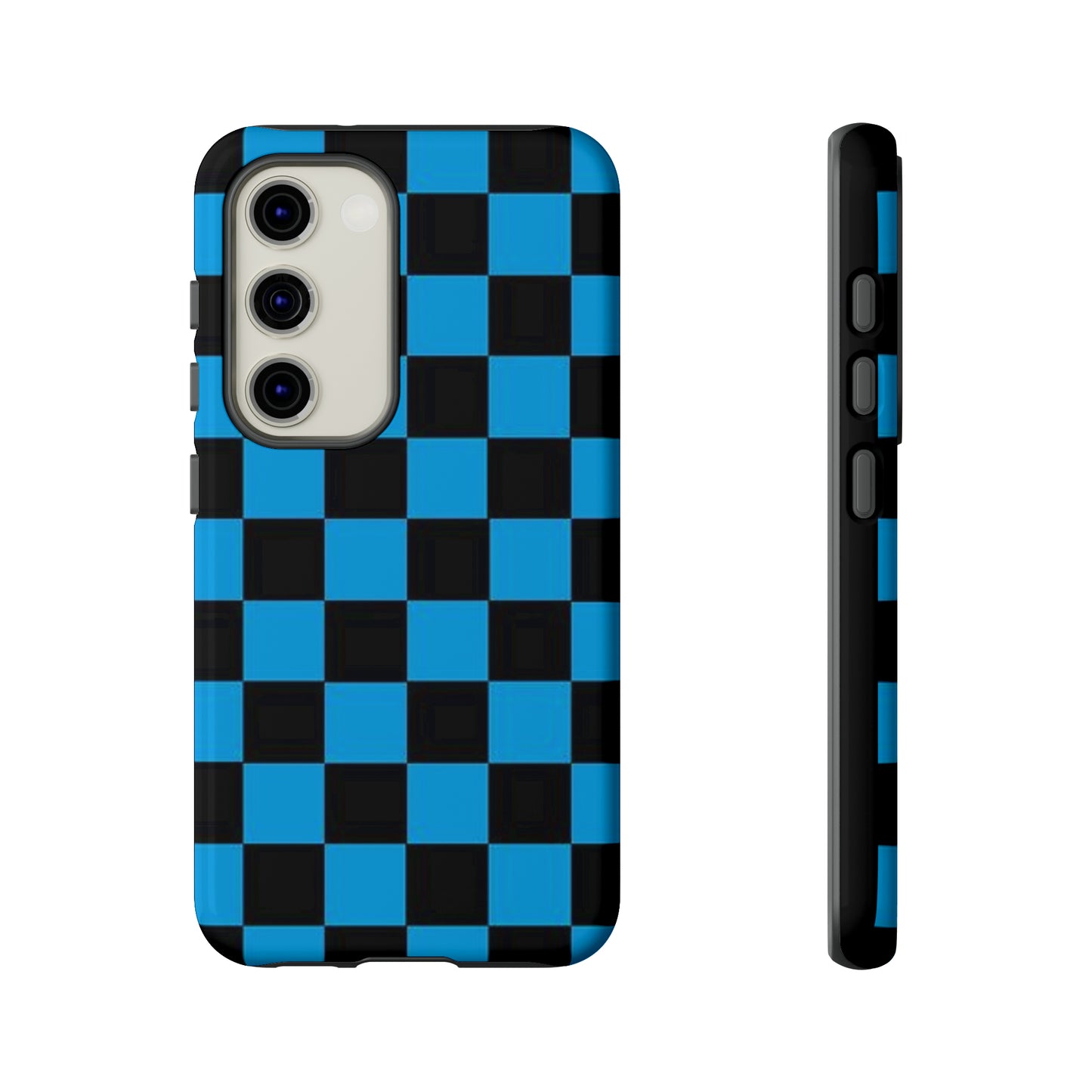 Blue and Black Checkers: 46-Tough Case iPhone series 15 14 13 12 11 X XR XS 8: Google series 7 6 5: Samsung series S23 S22 S21 S20 S10