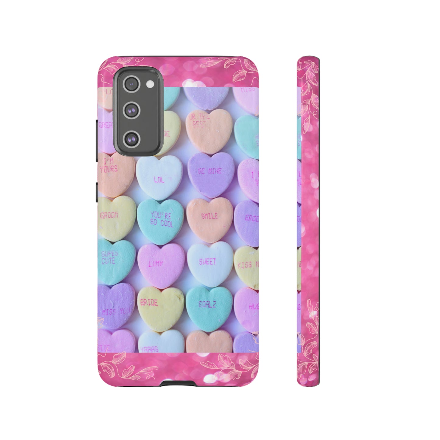 Candy Hearts: 46-Tough Case iPhone series 15 14 13 12 11 X XR XS 8: Google series 7 6 5: Samsung series S23 S22 S21 S20 S10