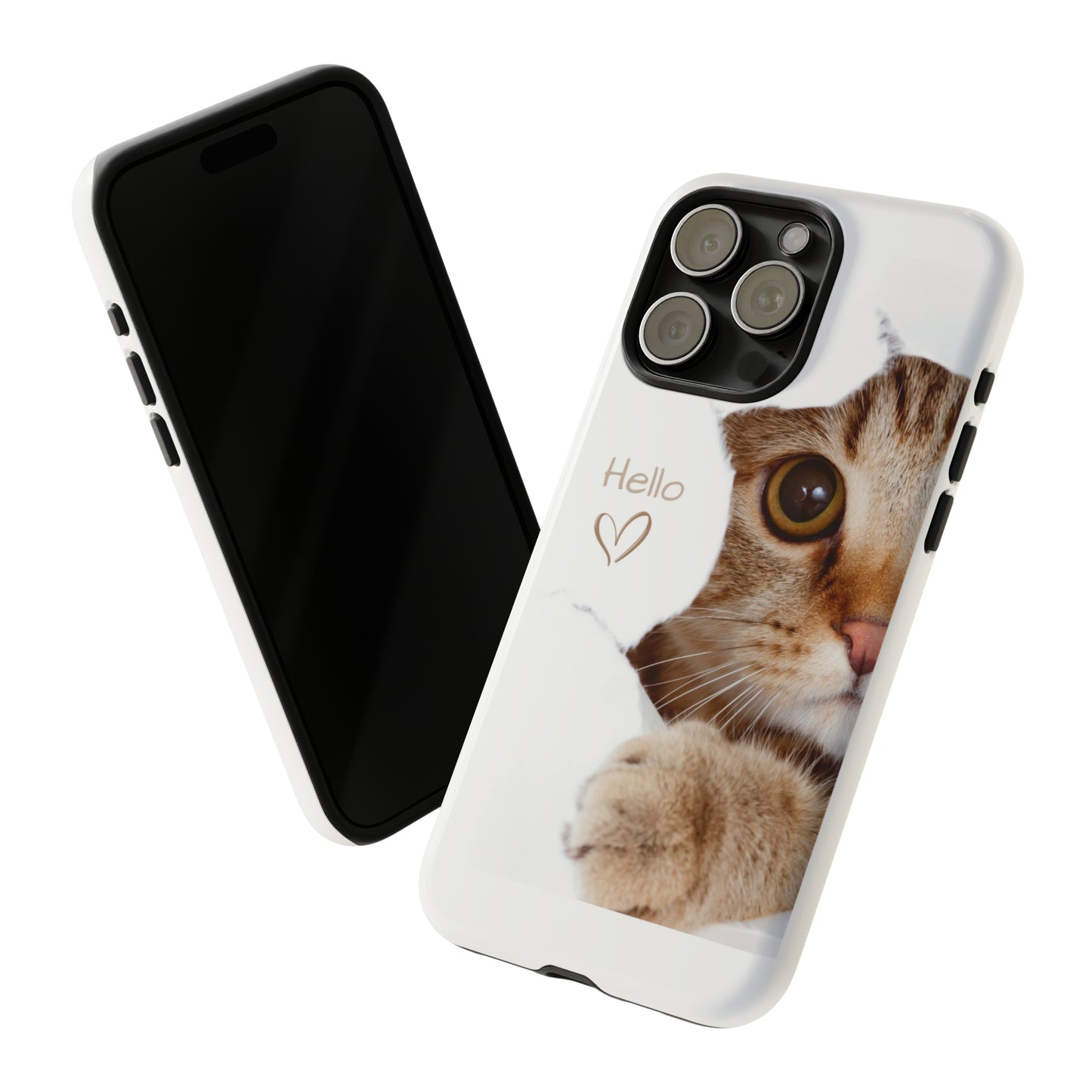 Hey Kitty with white background: 46-Tough Case iPhone series 15 14 13 12 11 X XR XS 8: Google series 7 6 5: Samsung series S23 S22 S21 S20 S10