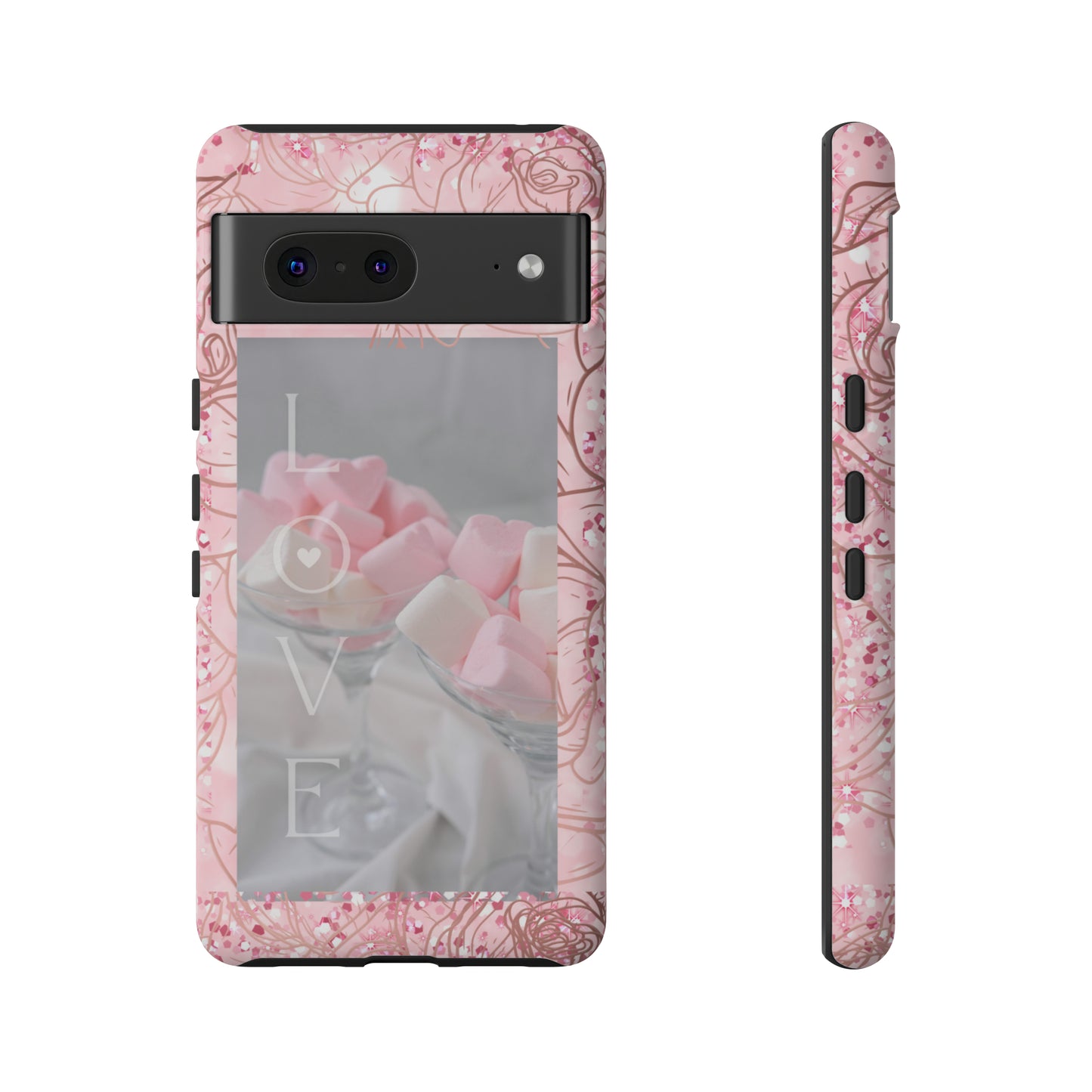 Pink Candy Love: 46-Tough Case iPhone series 15 14 13 12 11 X XR XS 8: Google series 7 6 5: Samsung series S23 S22 S21 S20 S10