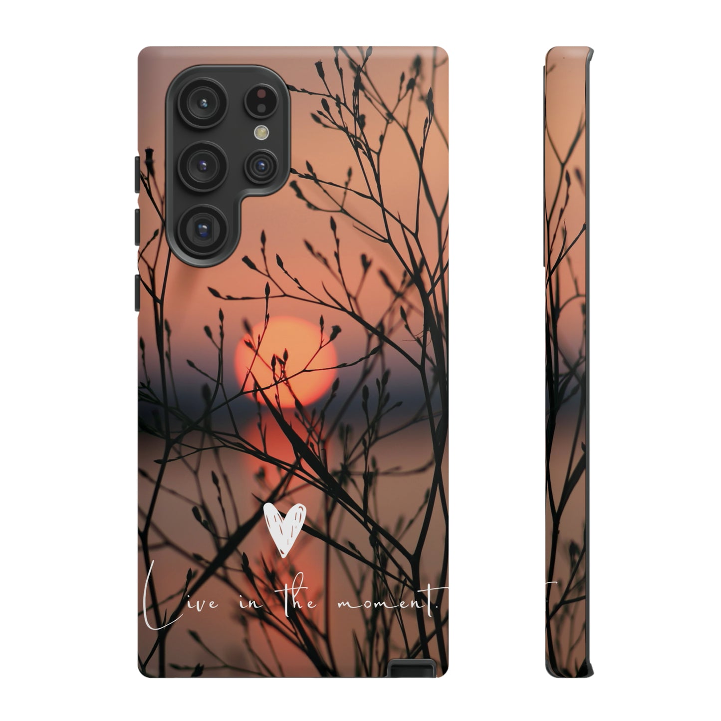 VIVID SUNSET FLORAL DESIGN with black background: 46-Tough Case iPhone series 15 14 13 12 11 X XR XS 8: Google series 7 6 5: Samsung series S23 S22 S21 S20 S10