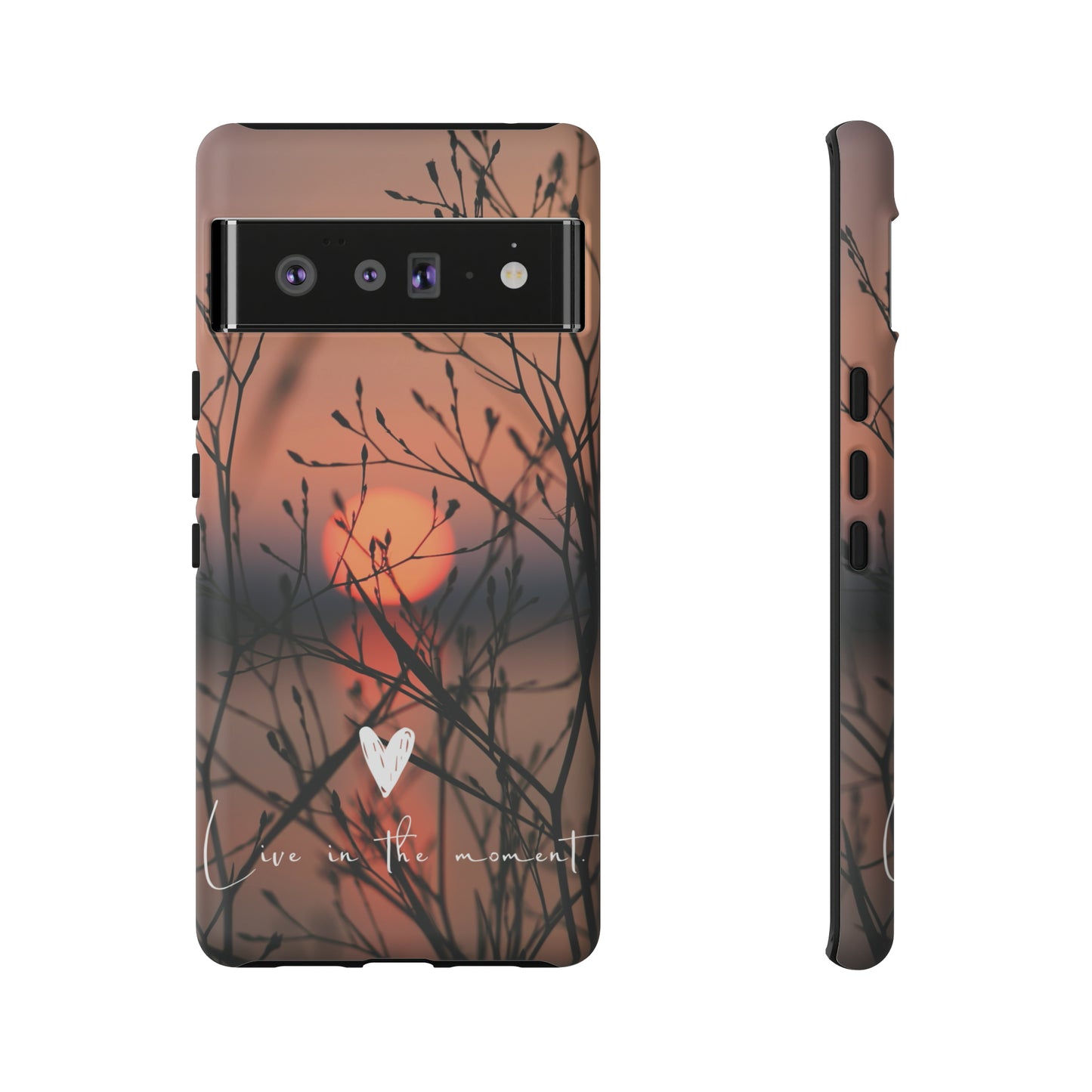 VIVID SUNSET FLORAL DESIGN with black background: 46-Tough Case iPhone series 15 14 13 12 11 X XR XS 8: Google series 7 6 5: Samsung series S23 S22 S21 S20 S10