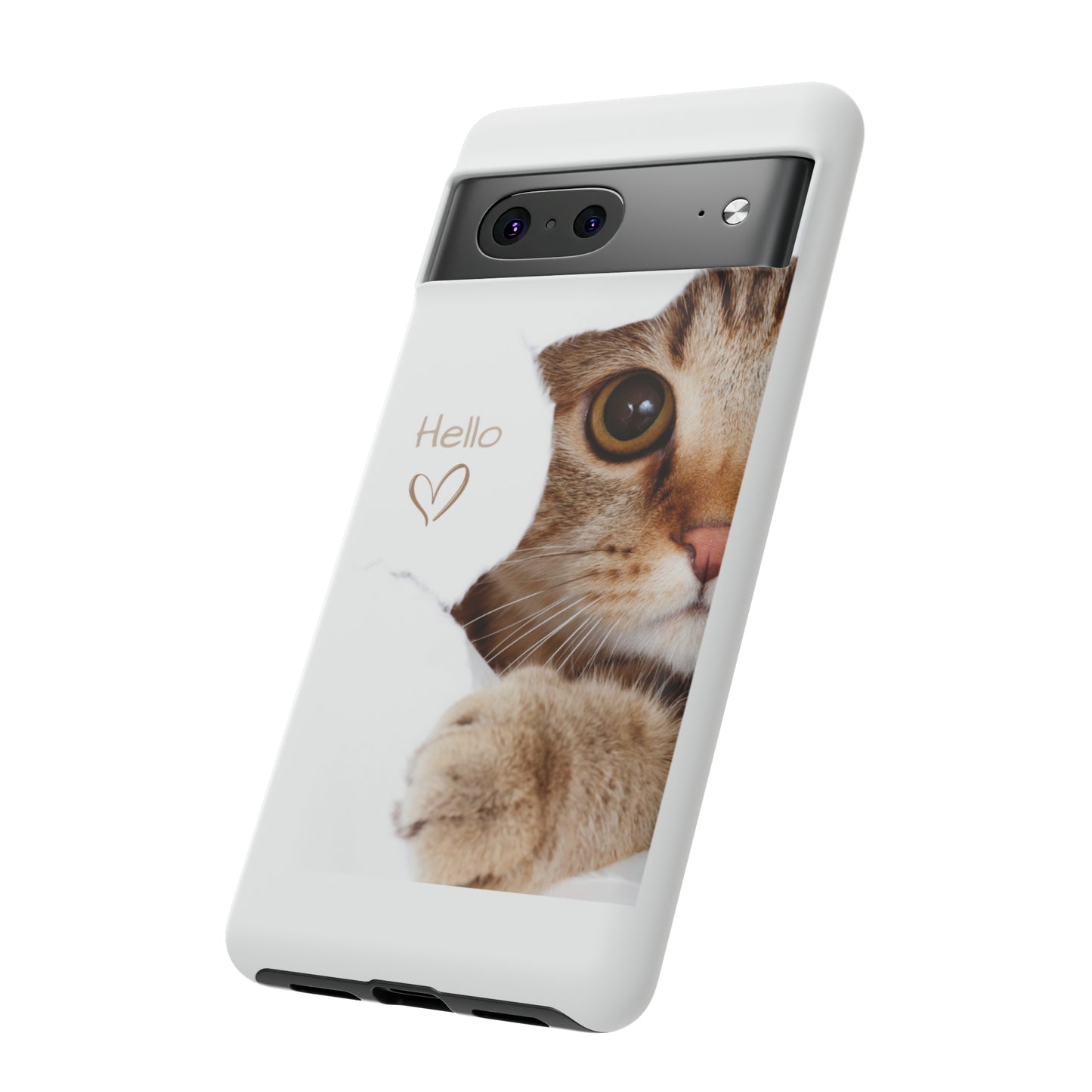 Hey Kitty with white background: 46-Tough Case iPhone series 15 14 13 12 11 X XR XS 8: Google series 7 6 5: Samsung series S23 S22 S21 S20 S10