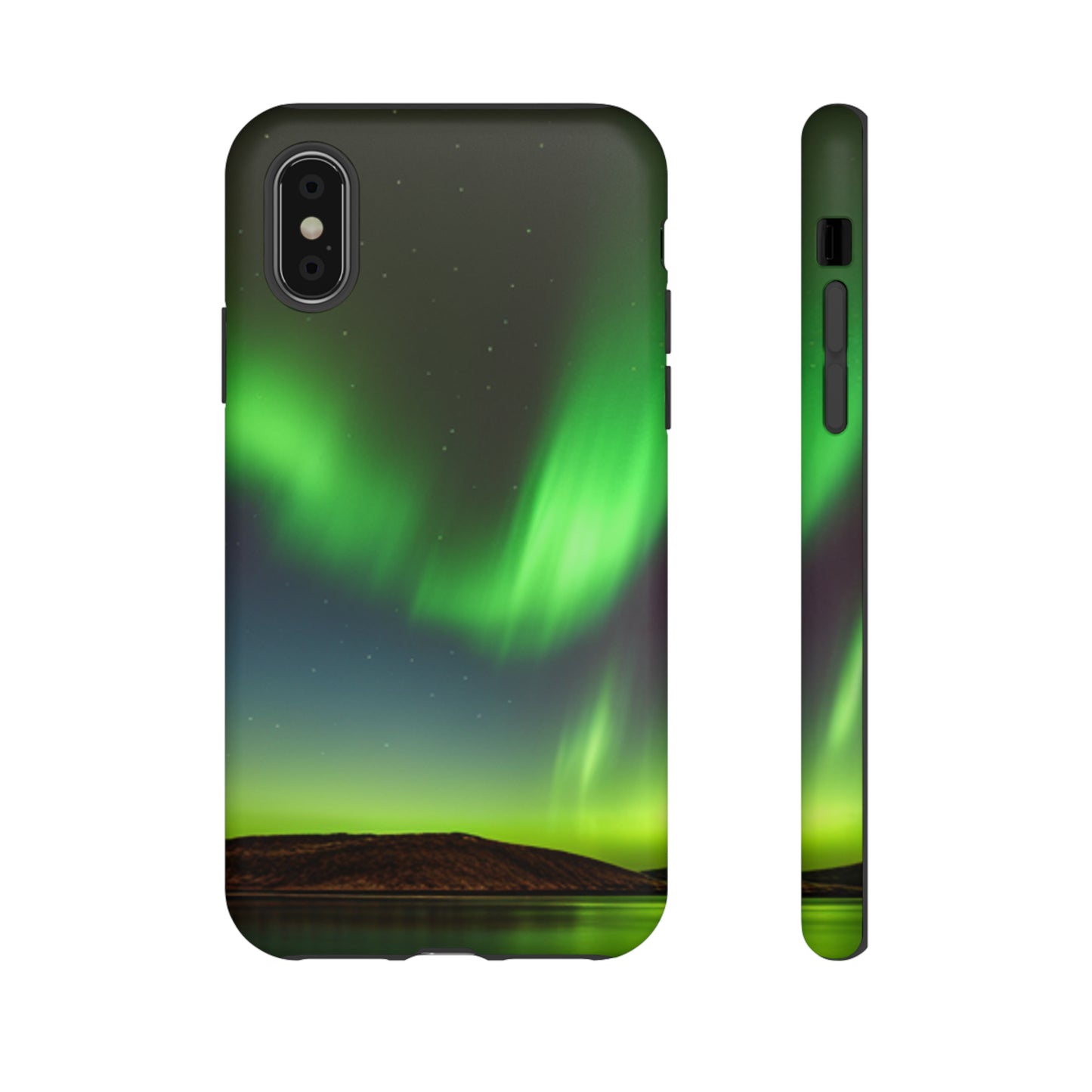 Northern Lights with a black background: 46-Tough Case iPhone series 15 14 13 12 11 X XR XS 8: Google series 7 6 5: Samsung series S23 S22 S21 S20 S10