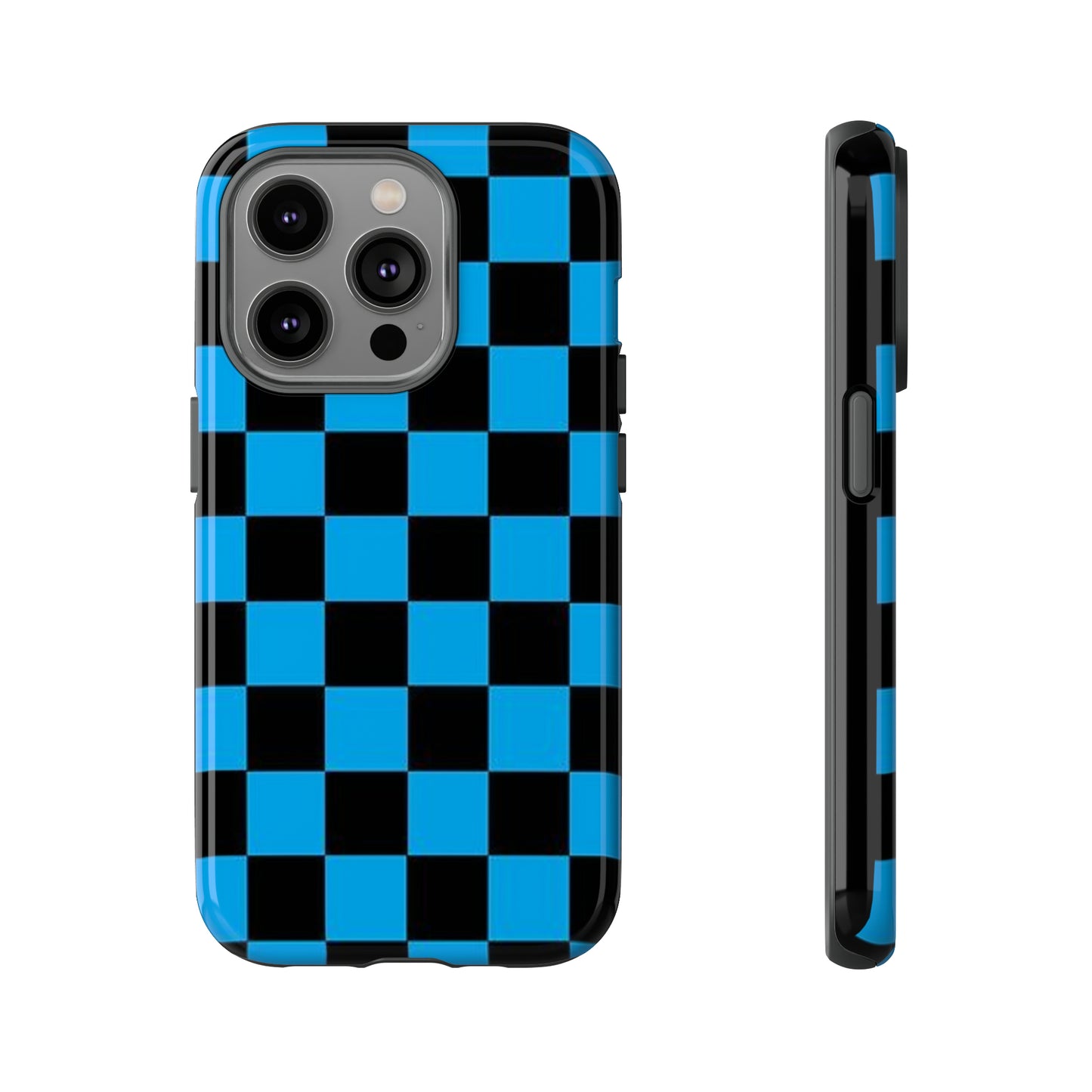 Blue and Black Checkers: 46-Tough Case iPhone series 15 14 13 12 11 X XR XS 8: Google series 7 6 5: Samsung series S23 S22 S21 S20 S10