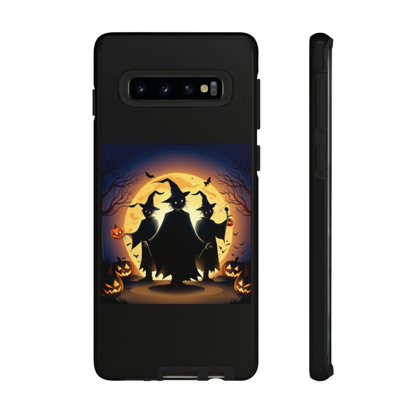 Trick or Treat with black background: 46-Tough Case iPhone series 15 14 13 12 11 X XR XS 8: Google series 7 6 5: Samsung series S23 S22 S21 S20 S10