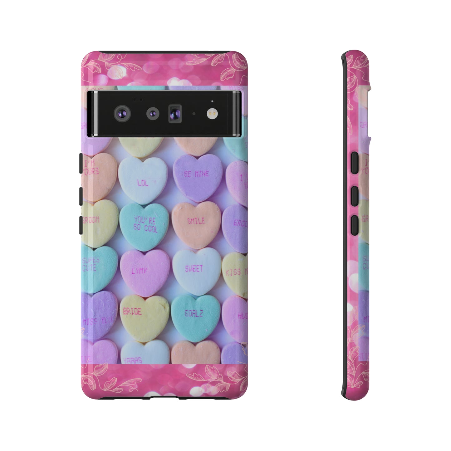 Candy Hearts: 46-Tough Case iPhone series 15 14 13 12 11 X XR XS 8: Google series 7 6 5: Samsung series S23 S22 S21 S20 S10