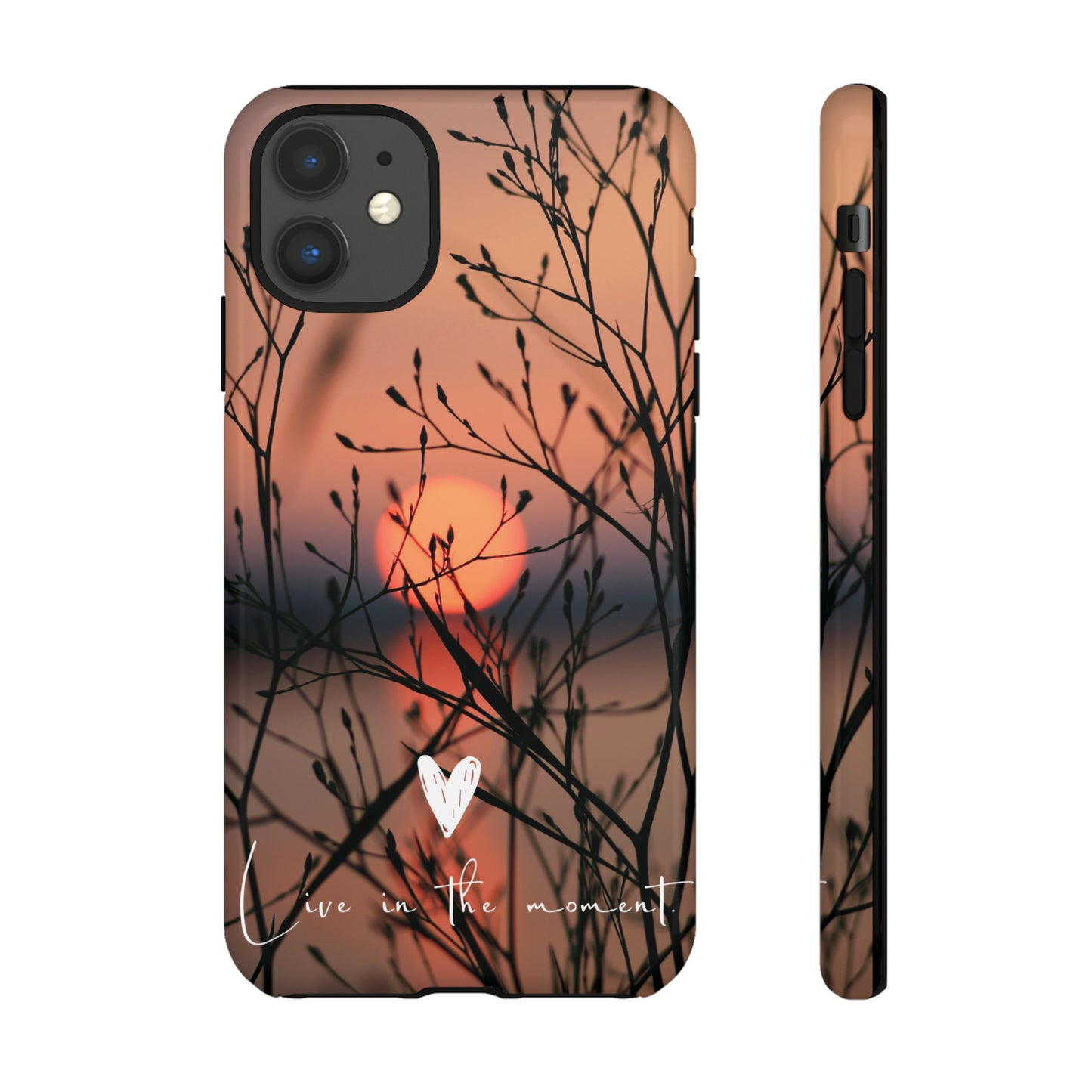 VIVID SUNSET FLORAL DESIGN with black background: 46-Tough Case iPhone series 15 14 13 12 11 X XR XS 8: Google series 7 6 5: Samsung series S23 S22 S21 S20 S10