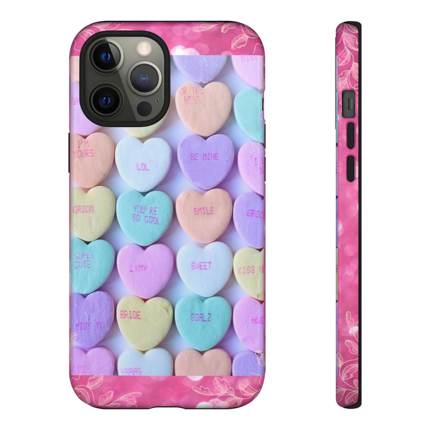 Candy Hearts: 46-Tough Case iPhone series 15 14 13 12 11 X XR XS 8: Google series 7 6 5: Samsung series S23 S22 S21 S20 S10