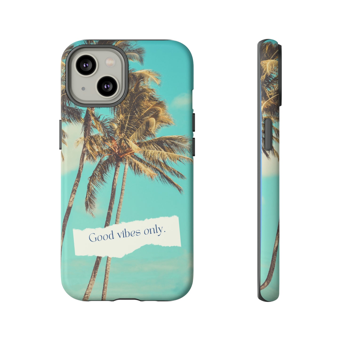 Palm Blue with Turquoise background : 46-Tough Case iPhone series 15 14 13 12 11 X XR XS 8: Google series 7 6 5: Samsung series S23 S22 S21 S20 S10